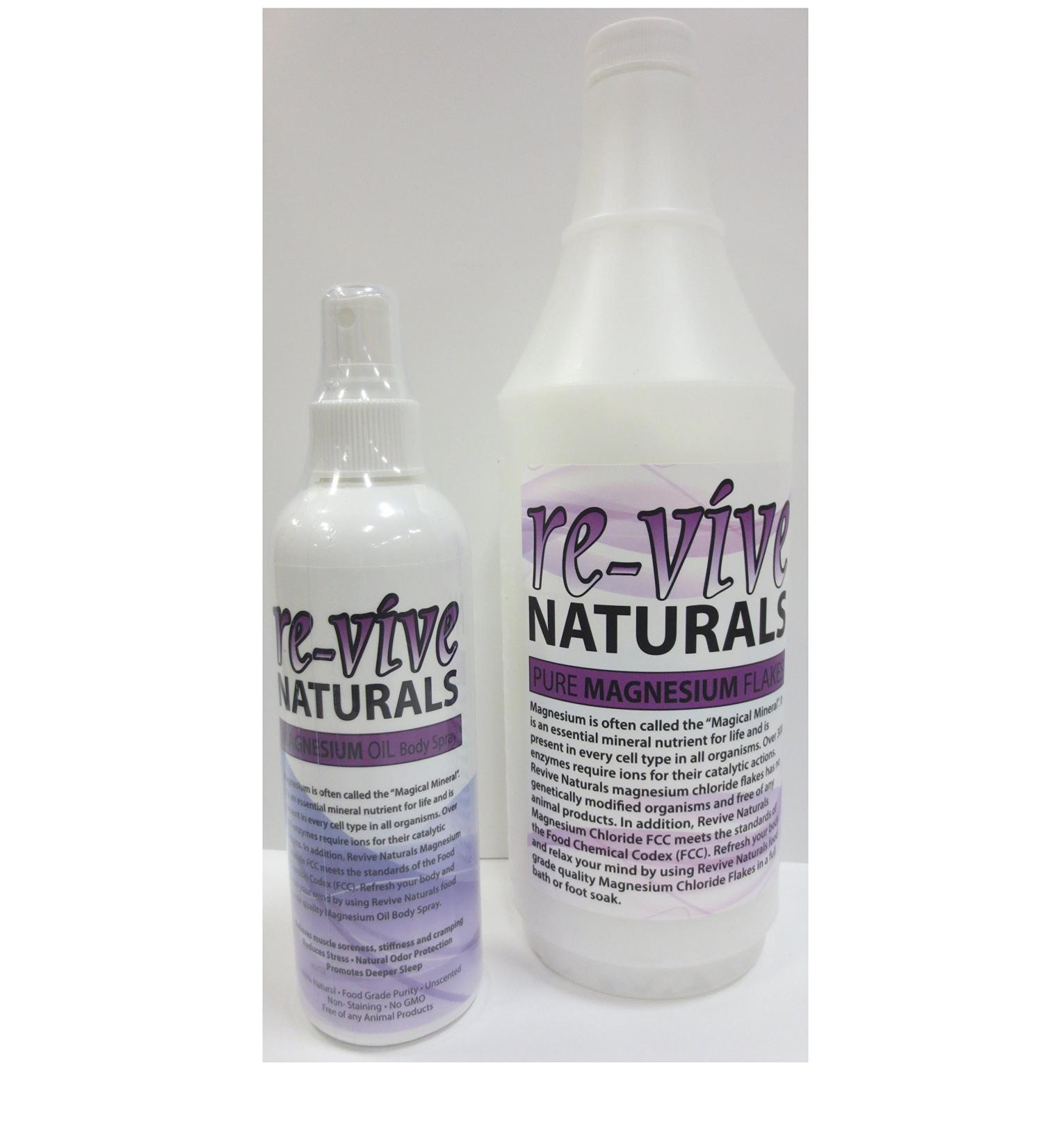 Re-vive Naturals Food Grade Quality Magnesium Chloride Combination Kit