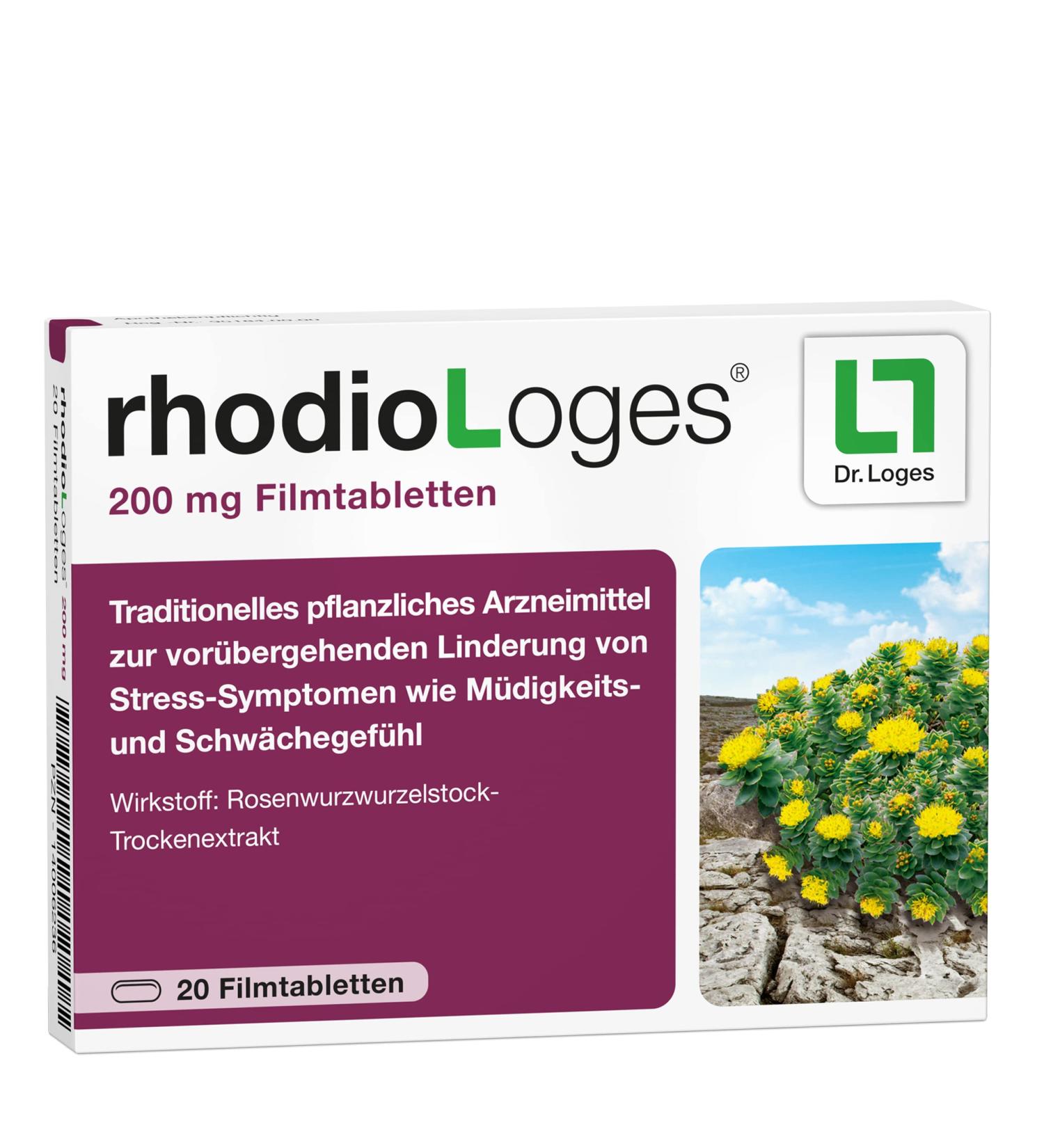 Buy Rhodiologes - 20 Film-Coated Tablets | Herbal Relief for Stress Symptoms | International Shipping Available - Buy Online on GoSupps.com