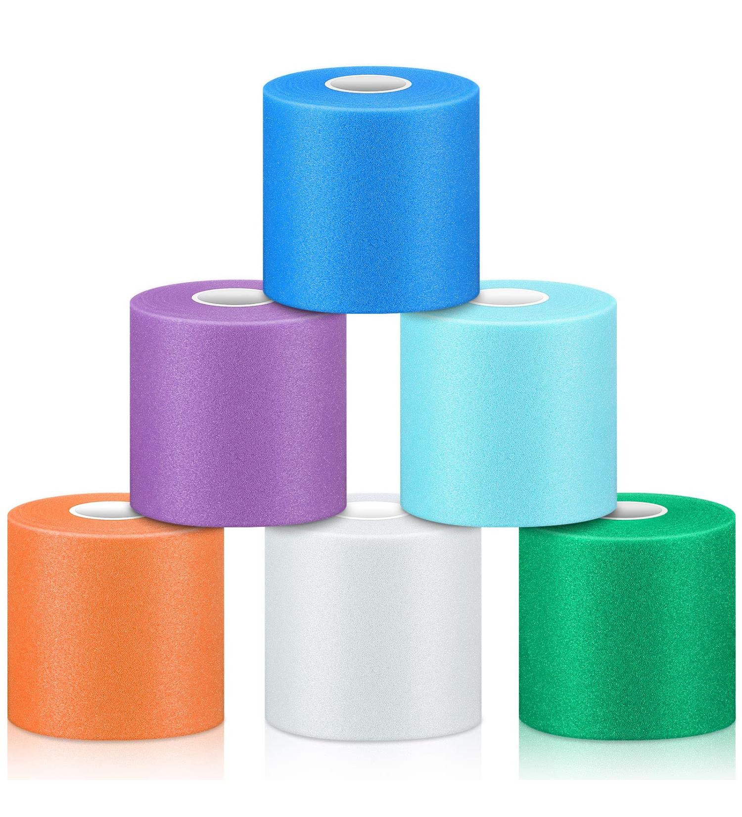 Sumind 6 Pieces Foam Underwrap Athletic Tape - Retro Colors - 2.75 x 30 Yards - Ideal for Ankles, Wrists, Hands, and Knees - Buy Online on GoSupps.com
