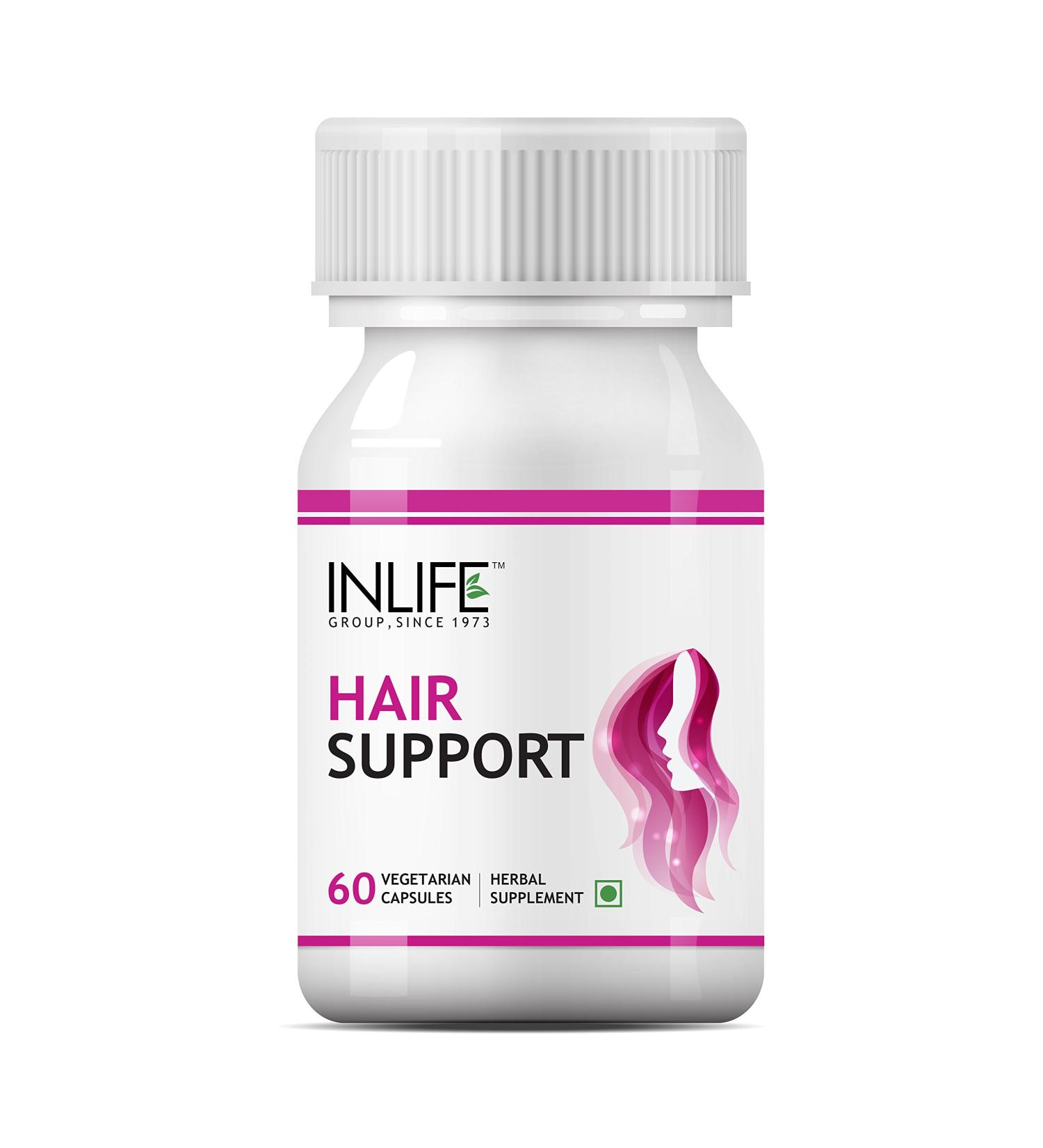 Buy INLIFE Ayurvedic Herbs Hair Support Supplement 500 Mg - 60 Vegetarian Capsules | Natural Hair Growth Formula | Enhance Hair Strength & Health - Buy Online on GoSupps.com