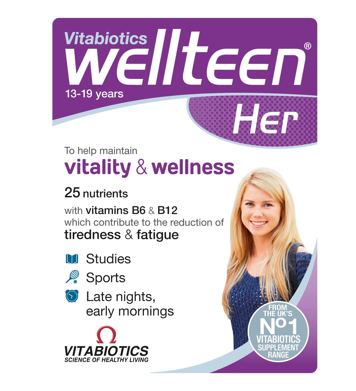 Vitabiotics Wellteen Her Original - 30 Tablets (Packaging May Vary) 30 count (Pack of 1) For Teenage Girls