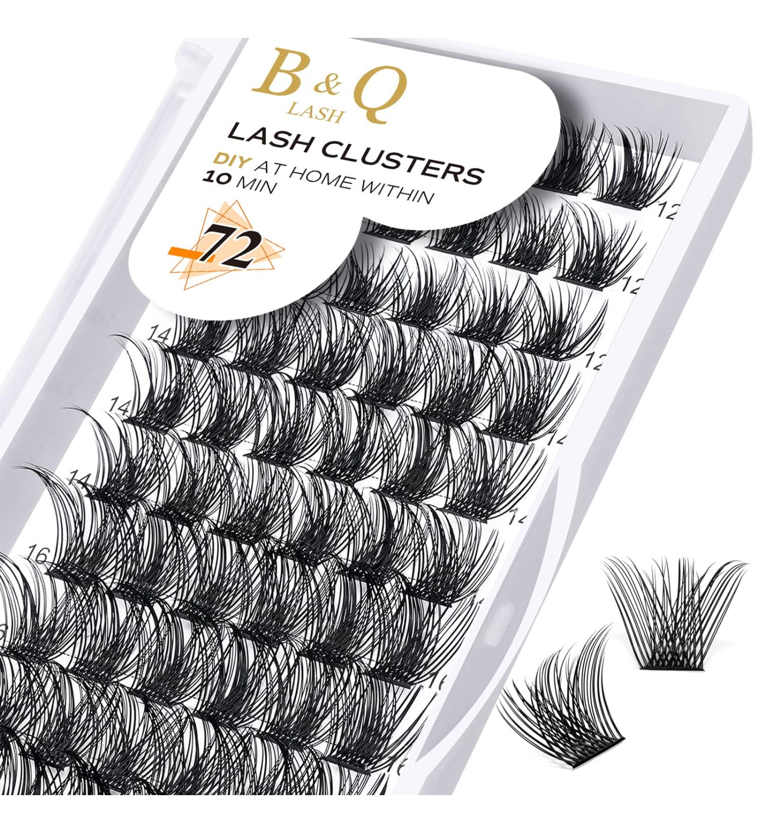 Cluster Lashes C Curl 12-18 Mix - 72 Clusters | D Curl Natural Eyelash Clusters for DIY Extensions - Soft & Fluffy - Buy Online on GoSupps.com