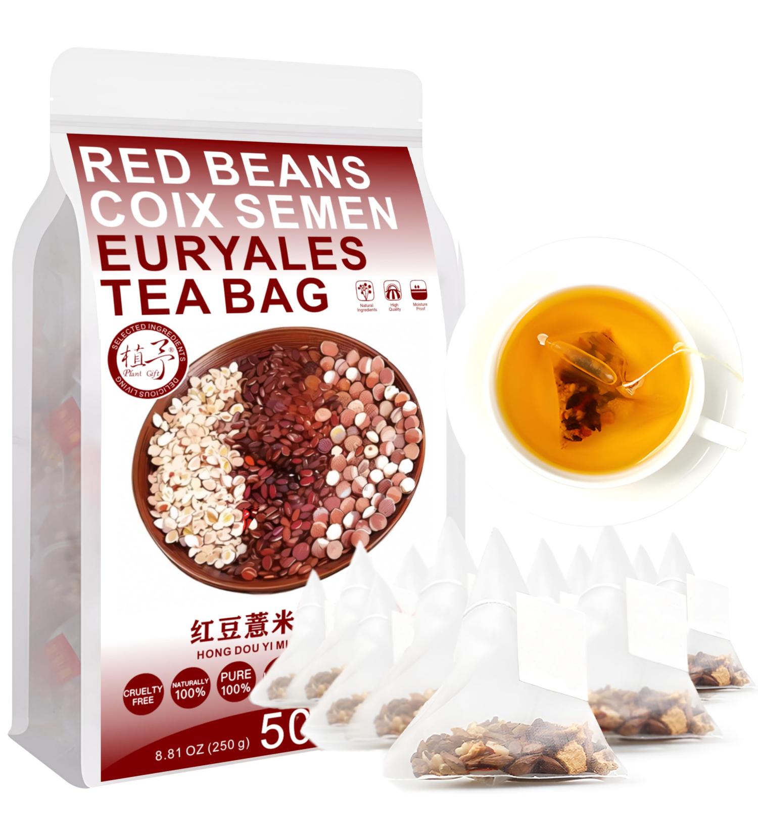100% Red Beans Coix Semen Euryales Tea Bag 250g/8.81oz (5g*50bags) orge gard nia corce d'orange sarrasin haricots verts sachet de th combin th chinois th sant  - Buy Online on GoSupps.com