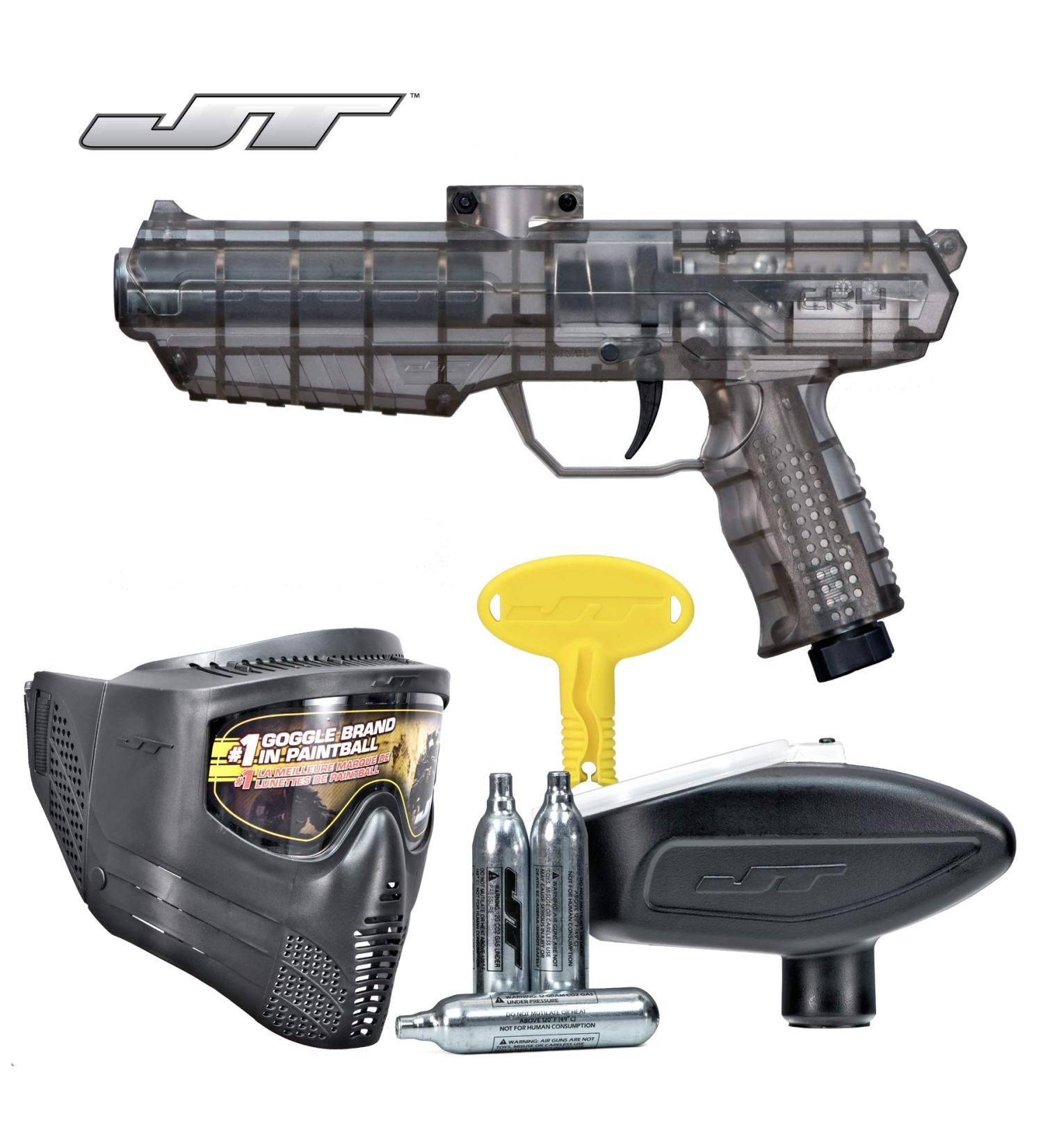 JT ER4 RTP Paintball Kit with Guardian Goggle, 15G Co2 Jetts, Small Loader & Smoke - .68Cal - Buy Online on GoSupps.com