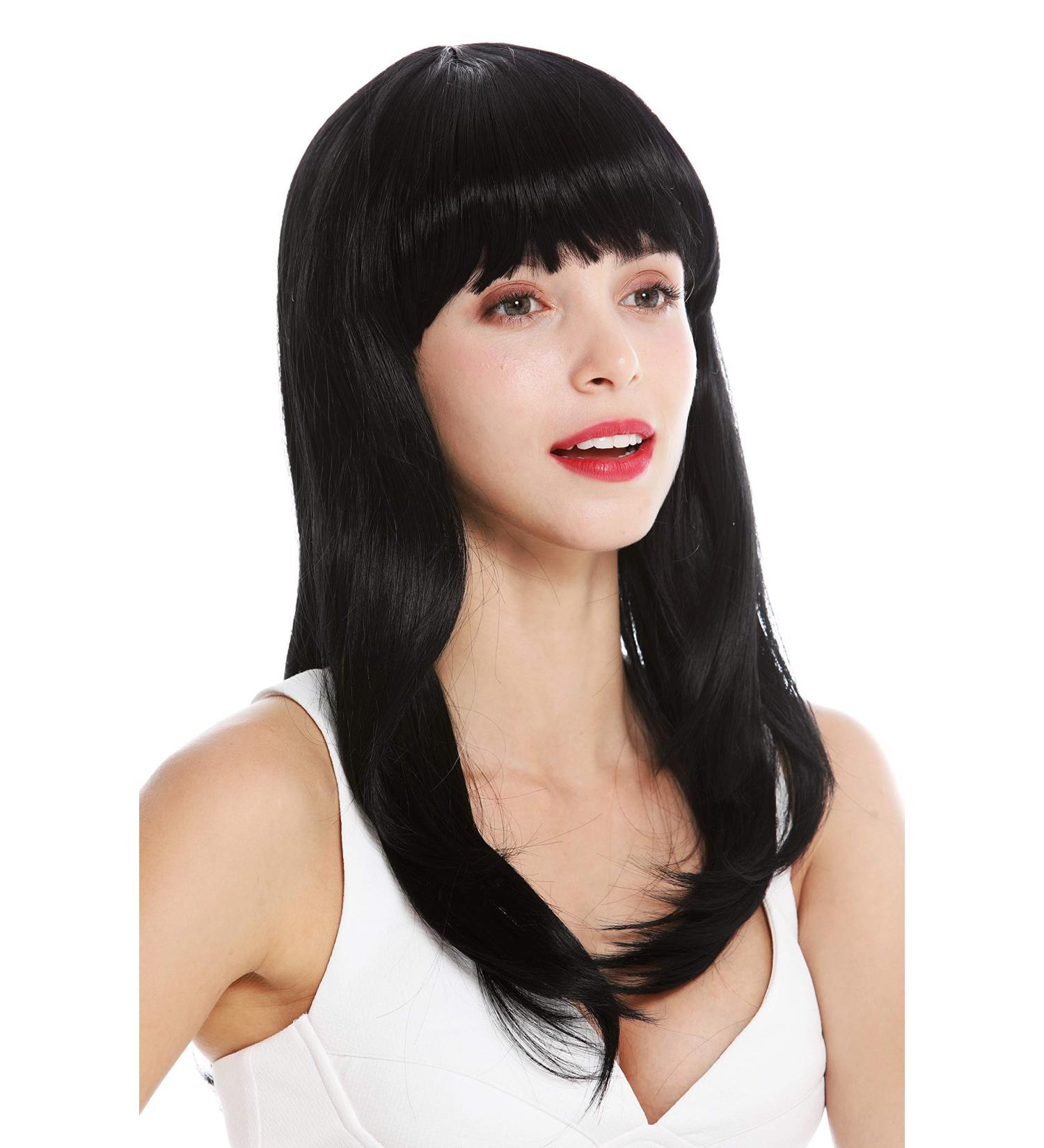 WIG ME UP 3268-1 Black Long Straight Wig for Women | Slightly Layered Bangs - Shop Internationally - Buy Online on GoSupps.com