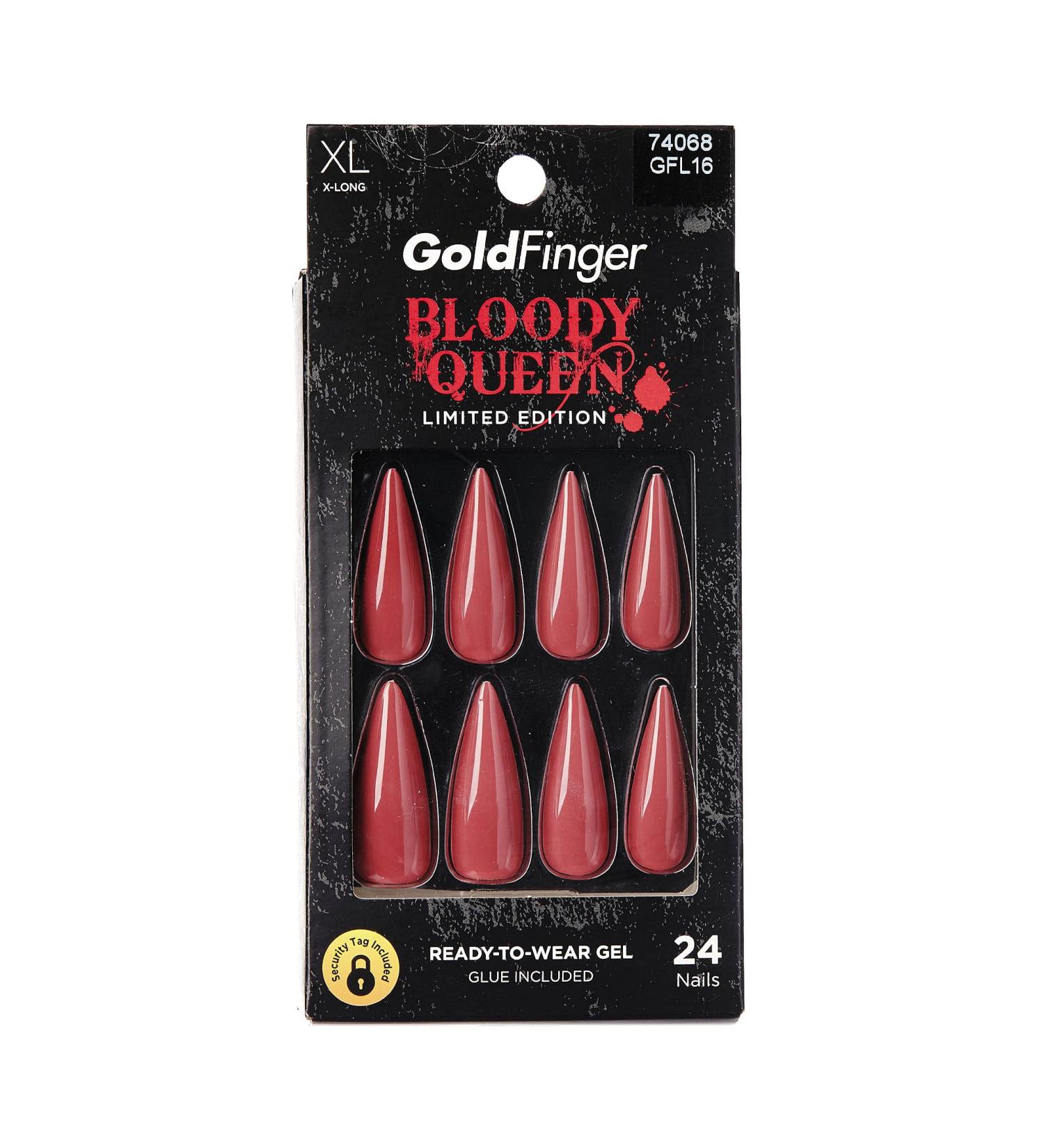 KISS Gold Finger Bloody Queen Limited Edition X-Long Press-On Nails (GC01X) | Shop Internationally - Buy Online on GoSupps.com