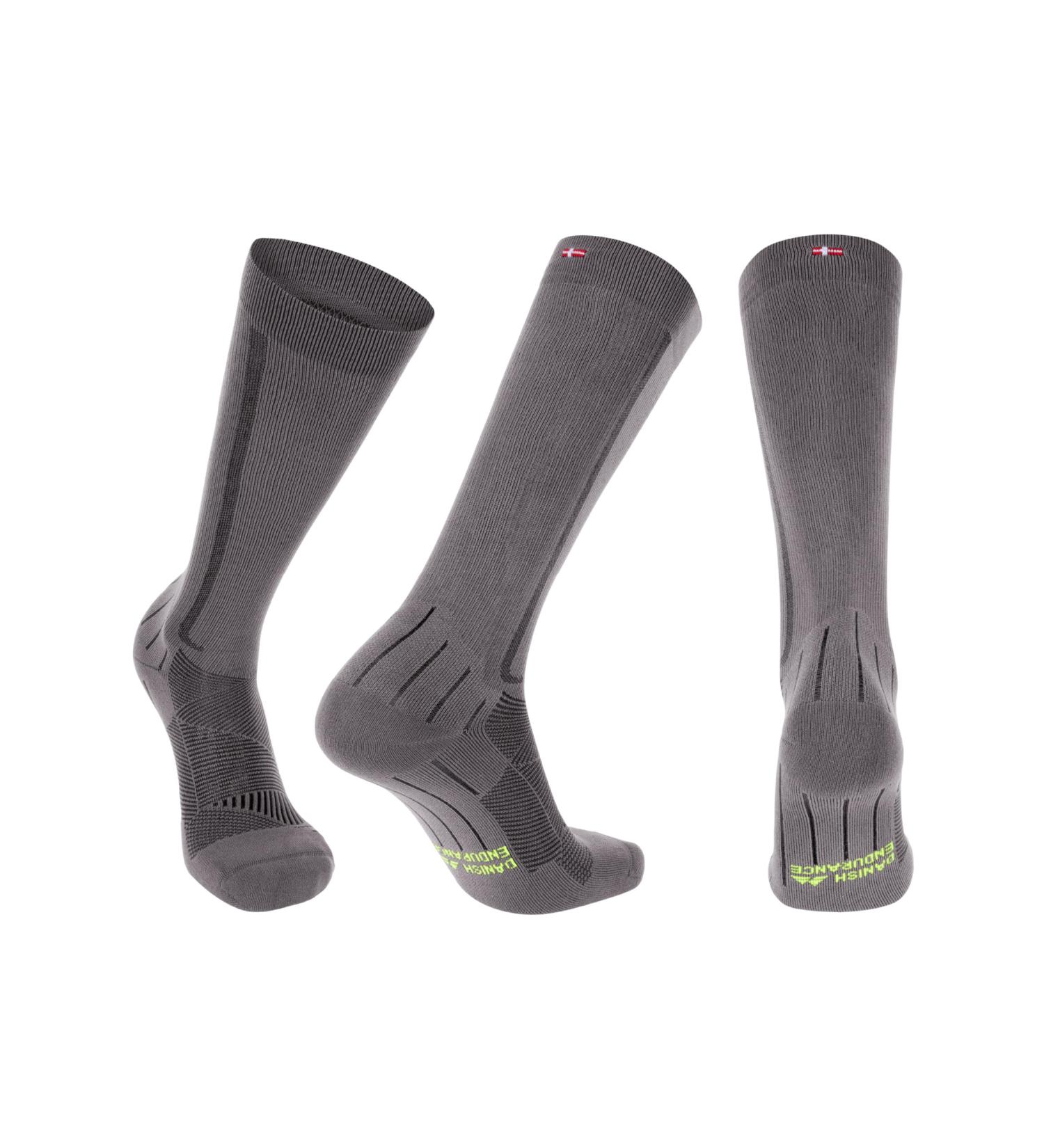 Danish Endurance Compression Stockings & Sports Socks - 21-26 mmHg Support for Men & Women | Thrombosis Socks in Gray/Black (Sizes 39-42) - Buy Online on GoSupps.com