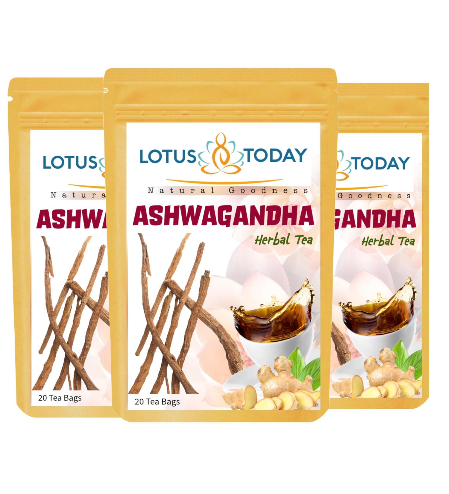 Premium Ashwagandha Tea: Unwind Rejuvenate Relax Night time Herbal Tea Blend - Buy Online on GoSupps.com