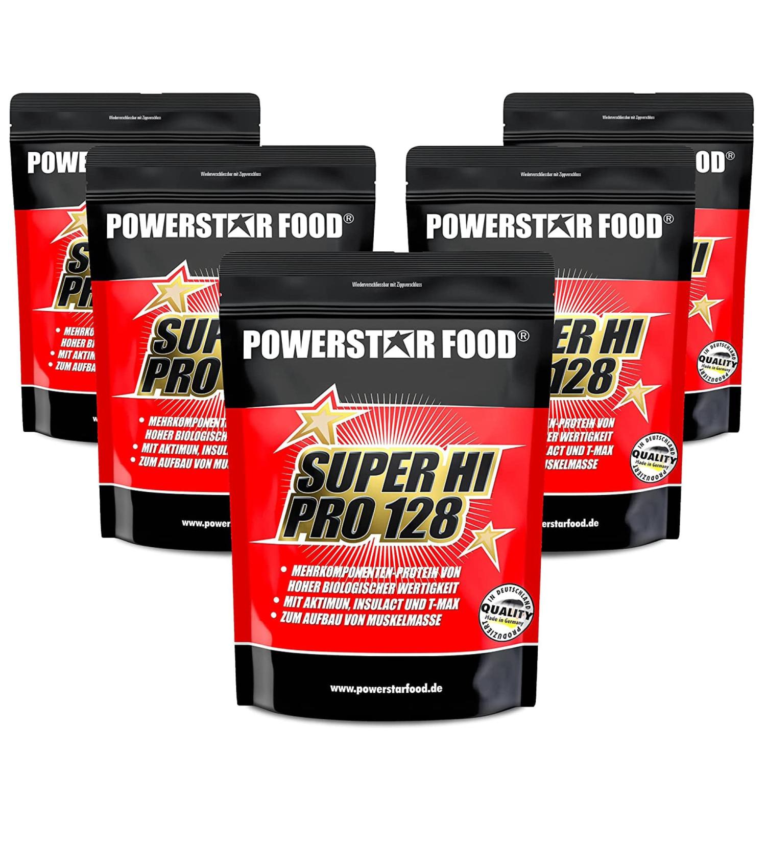 Powerstar Super Hi Pro 128 Pack - Premium Multi-Component Protein Powder | German Quality | 5 x 1000g Mixed Flavors | Optimize Your Fitness Goals - Buy Online on GoSupps.com