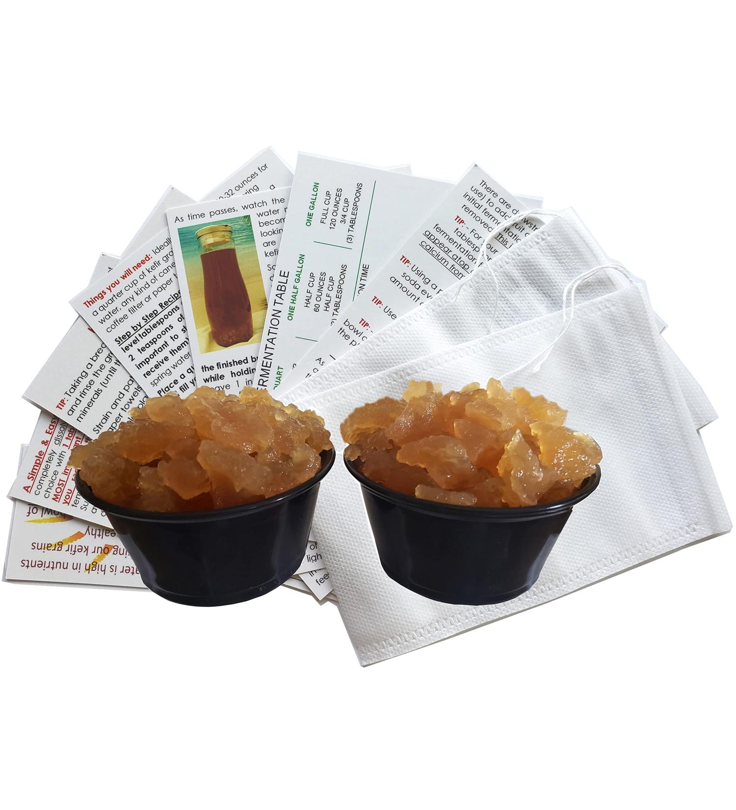 2 Large Portion Cups of Live Florida Sun Kefir Water Kefir Grains - Natural Probiotics - Buy Online on GoSupps.com