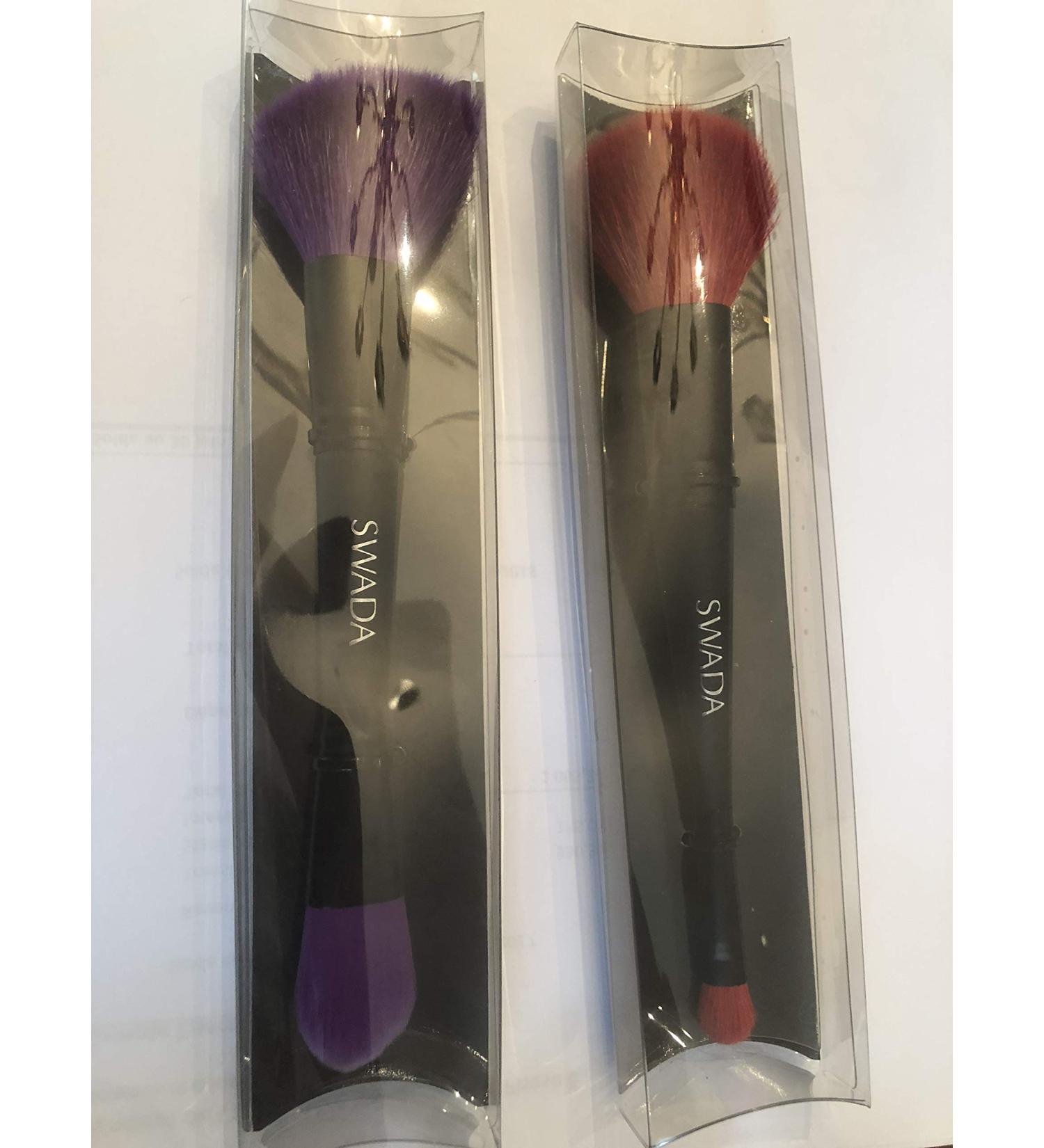 Double ended brush- angle powder/foundation- powder brush and eyeshadow applicator (Red) - Buy Online on GoSupps.com