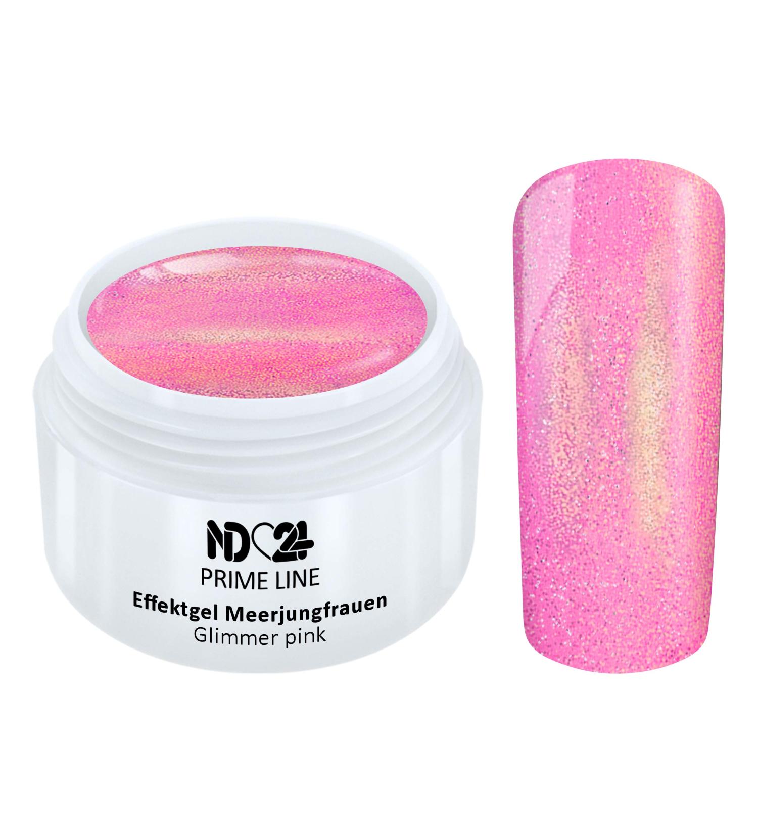 Prime Line - Uv Led Gel Mermaid Glitter Effect Pink Studio Quality - Made in Germany - 5ml