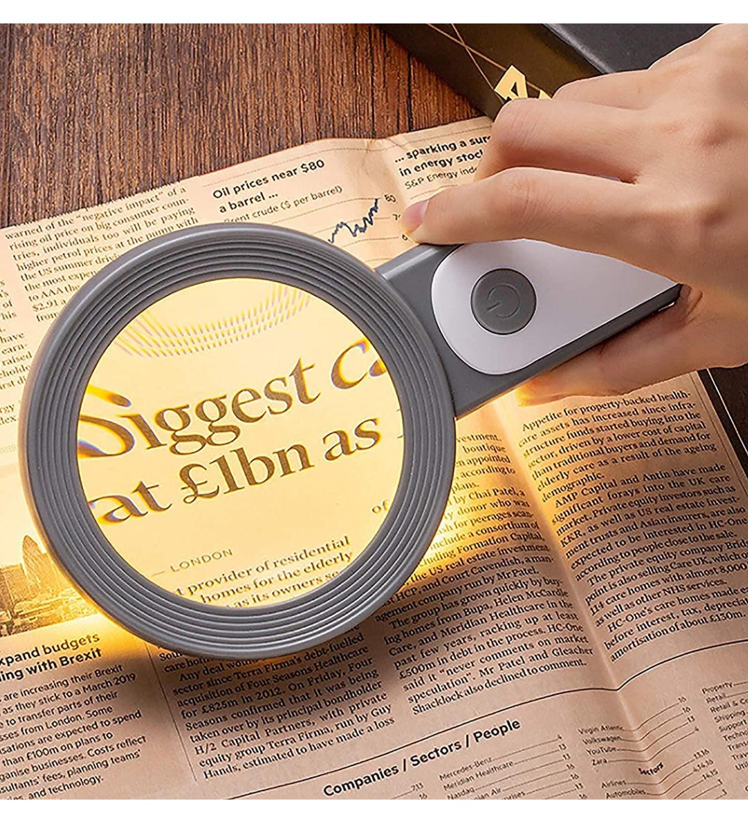 Magnifying Glass 18LED Lighting Magnifying Glass Magnifying Glass 30X Hand-held Large Magnifying Glass Magnifier - Buy Online on GoSupps.com