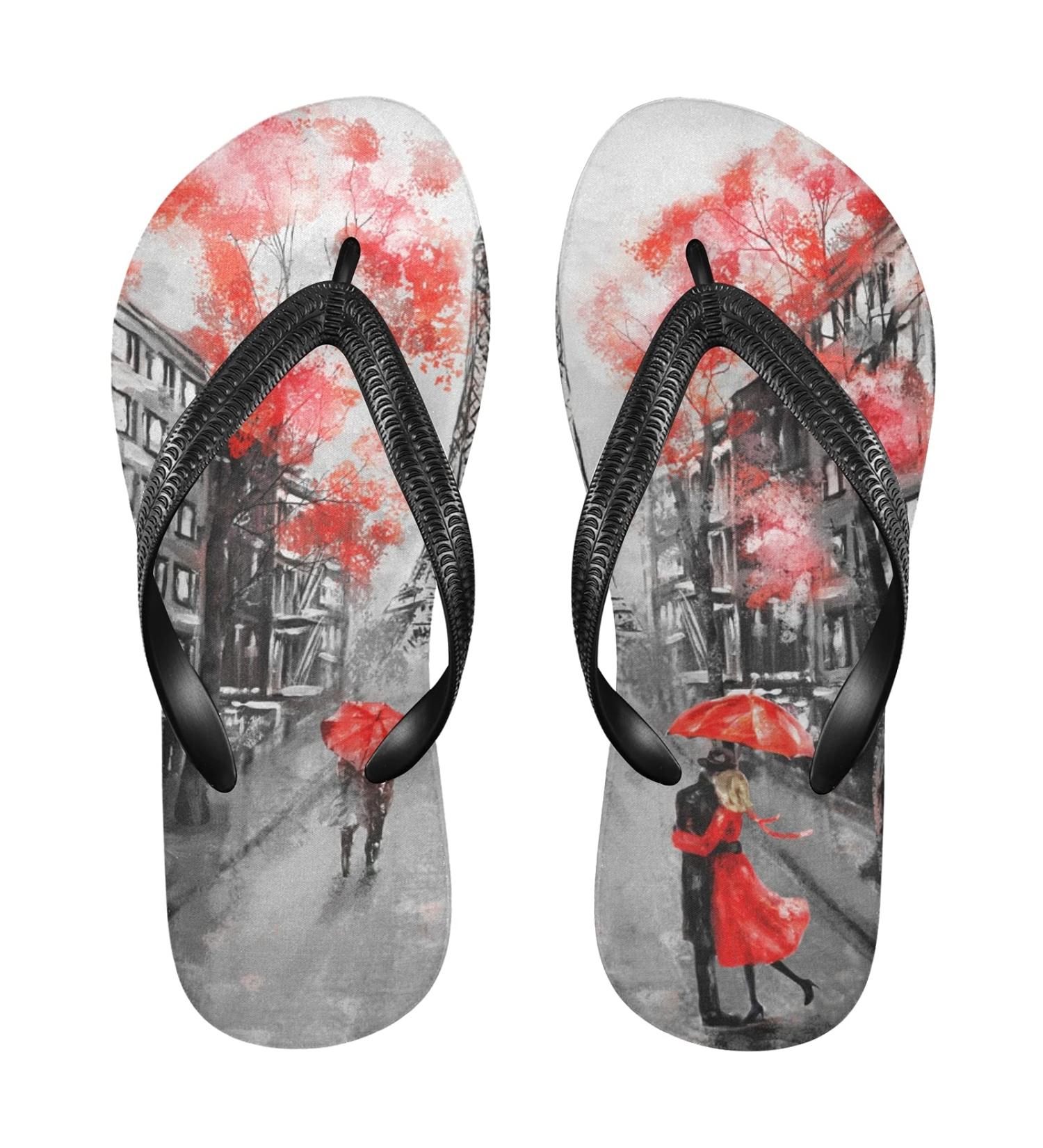 Shop Mnsruu Paris Eiffel Tower Multi-Color Flip Flops & Sandals - Perfect for Hotel Spa & Travel | International Shipping - Buy Online on GoSupps.com