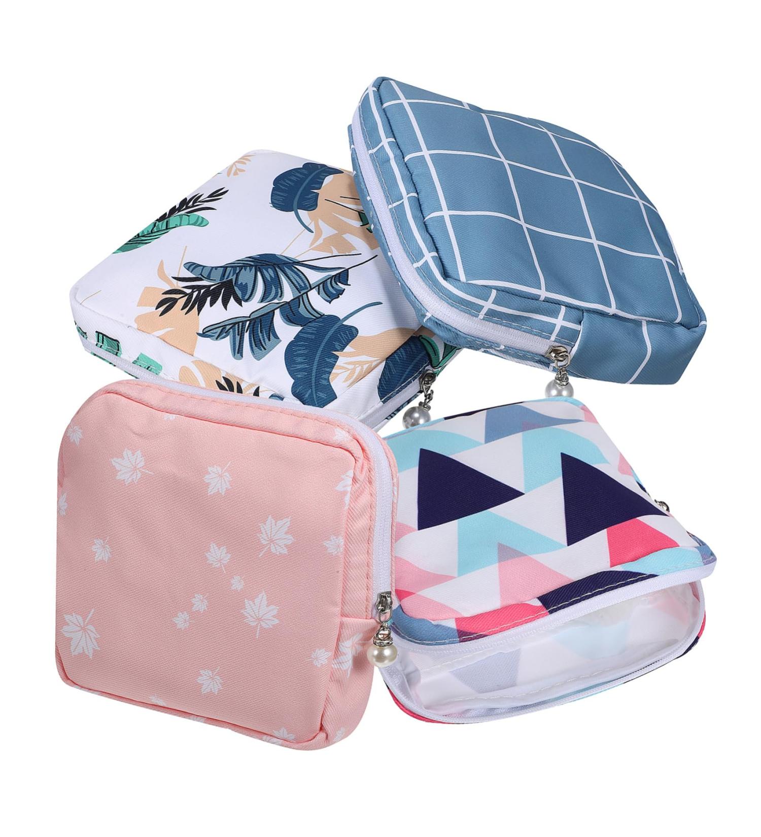Buy Wofashpuret 4-Piece Travel Storage Bag Set for Women's Bandages Tampons & Feminine Pads - High Capacity Cotton Diaper Bag Organizer - Buy Online on GoSupps.com