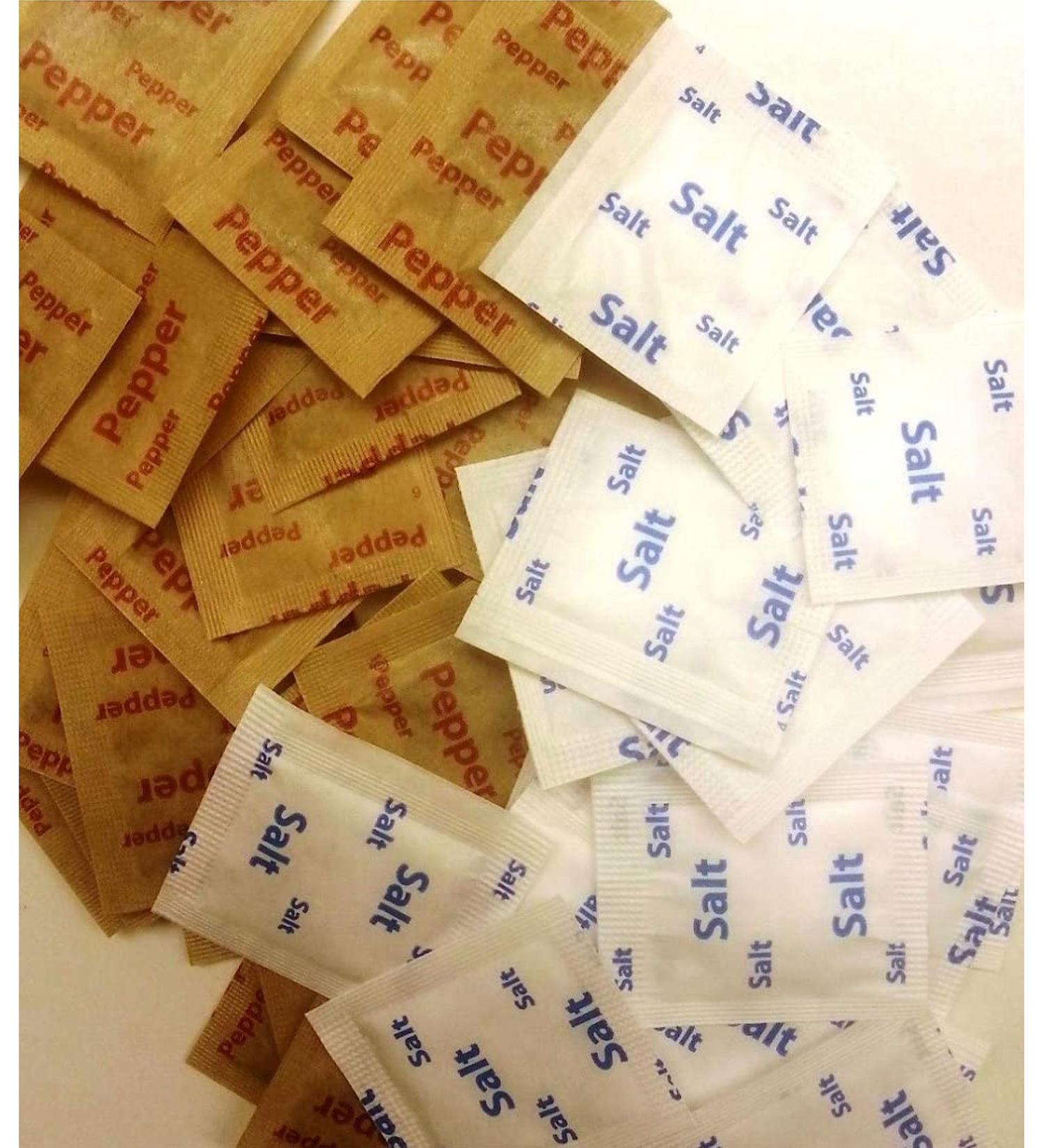 Salt & Pepper Sachets 200 Salt and 200 Pepper. Individual Salt Sachets & Pepper Sachets