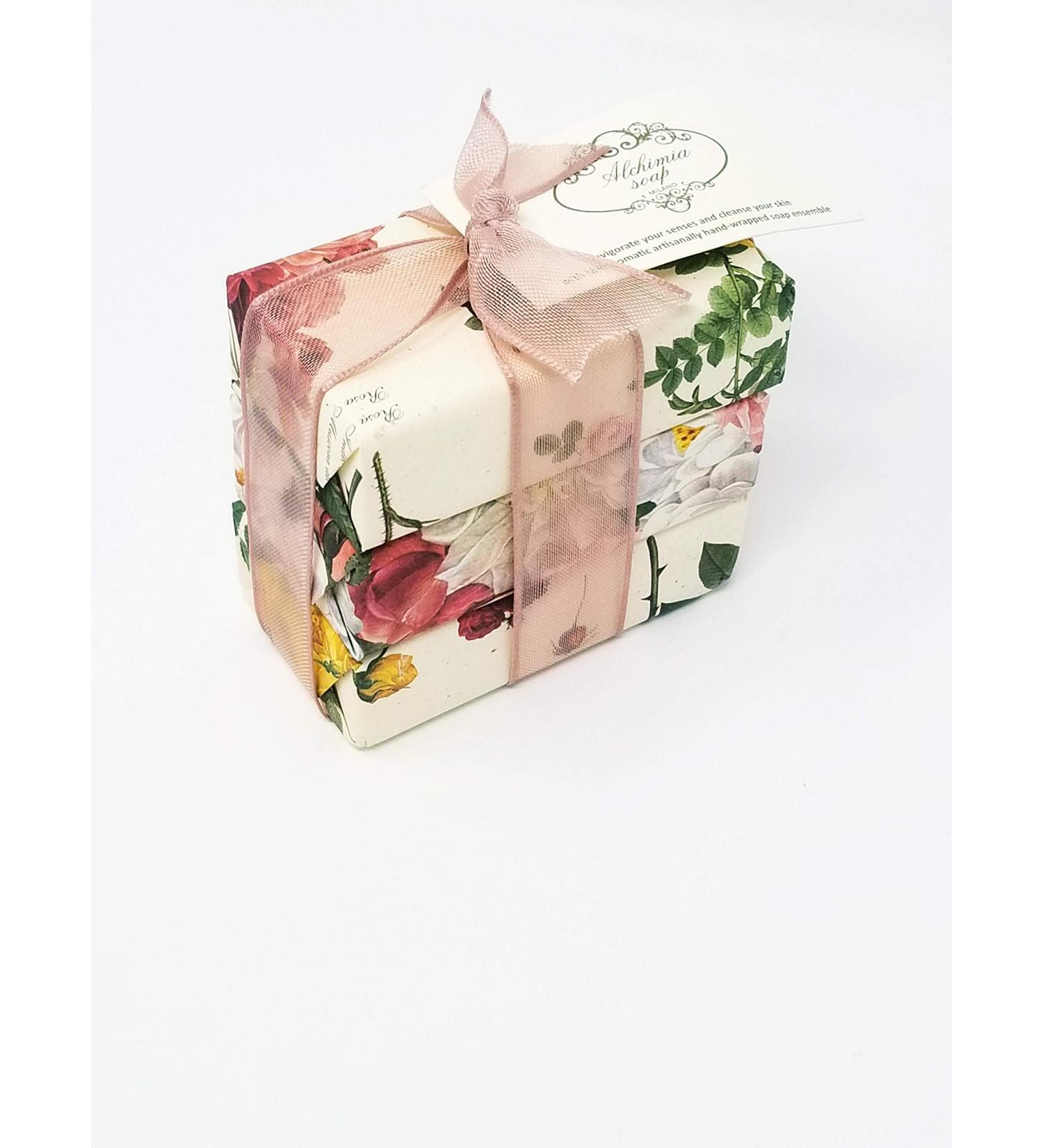Alchimia Rose Vegetable Bar Soap Set - 3x100g | Handmade in Italy - Buy Online on GoSupps.com