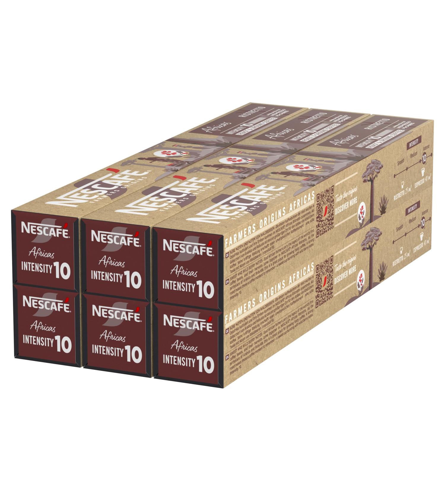 NESCAF Farmers Origins Africas Ristretto 6 x 10 Coffee Capsules - Approved for NESPRESSO machines - Buy Online on GoSupps.com
