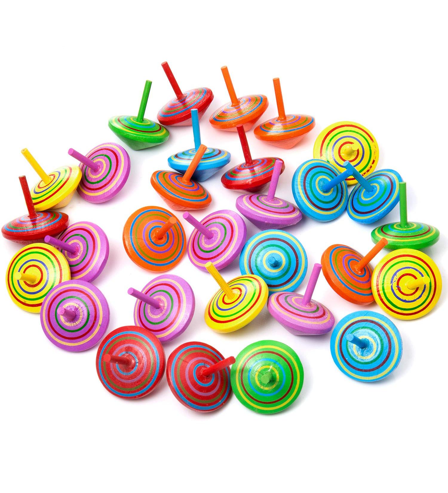 ZOEON 30 Pieces Colorful Wooden Spinning Tops - Ideal Educational Toys for Kids | International Shipping Available - Buy Online on GoSupps.com