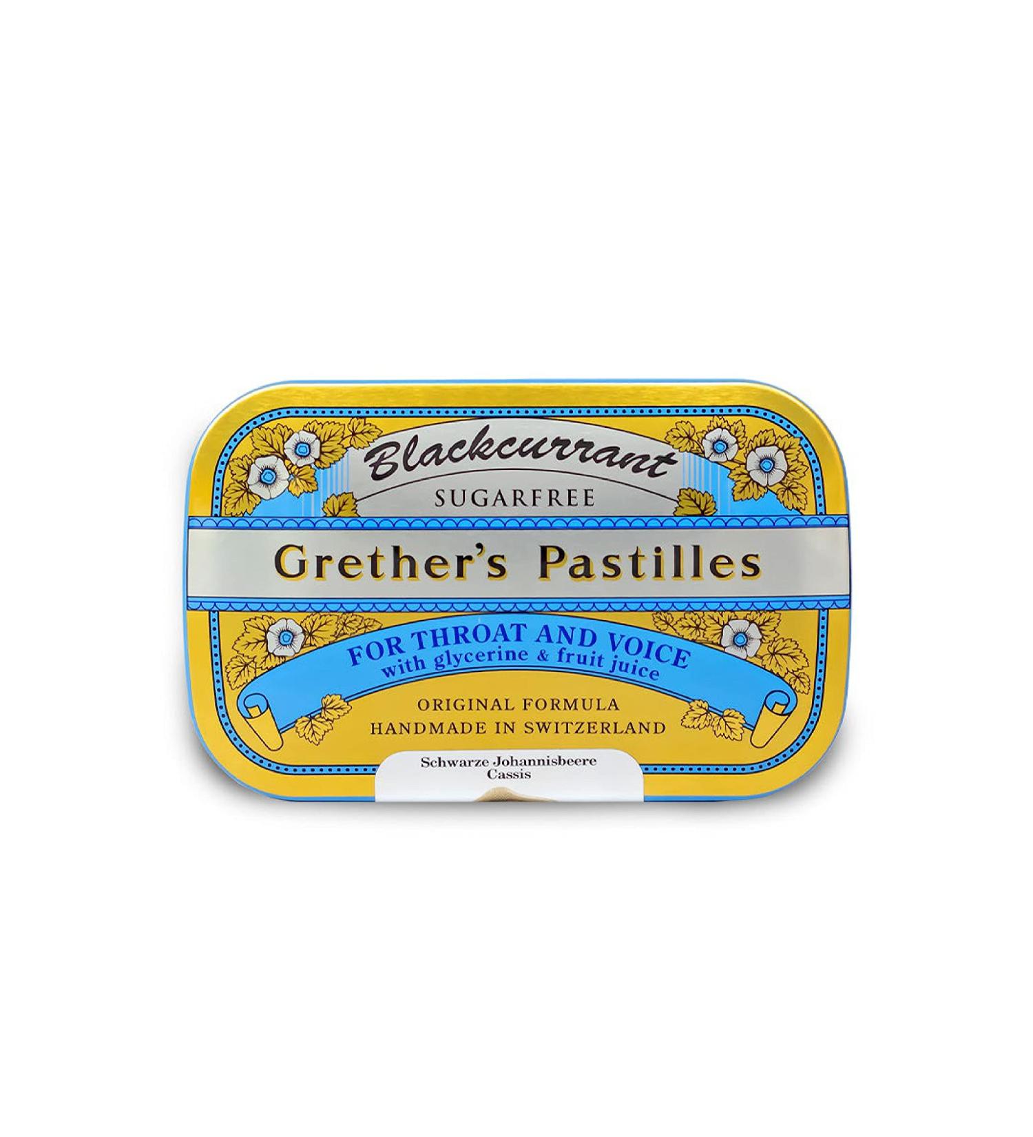 Grether's Sugarfree Blackcurrant Pastilles - Natural Remedy for Dry Mouth Relief - Soothing Throat - Long-Lasting Fruit Flavor - Gluten-Free - 3.75 oz Pack - Buy Online on GoSupps.com