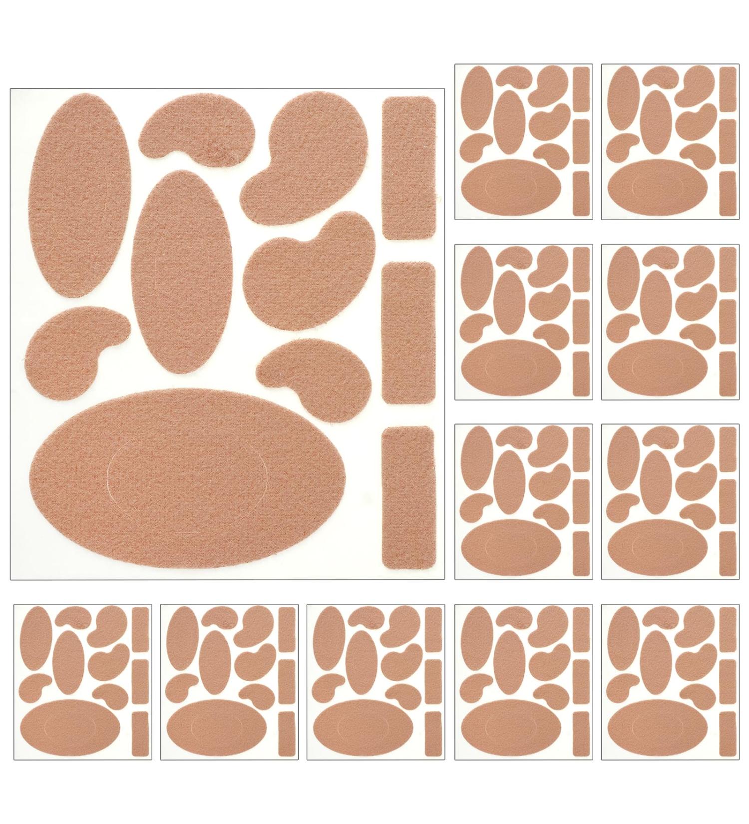 132Pcs Moleskin Pads for Feet Adhesive Blister Prevention Pad Waterproof Flannel Blister Tape Anti-Wear Heel Patch Bandages for Outdoor Long Trips Hiking Mountaineering (12 Sheets 11 Shapes) - Buy Online on GoSupps.com