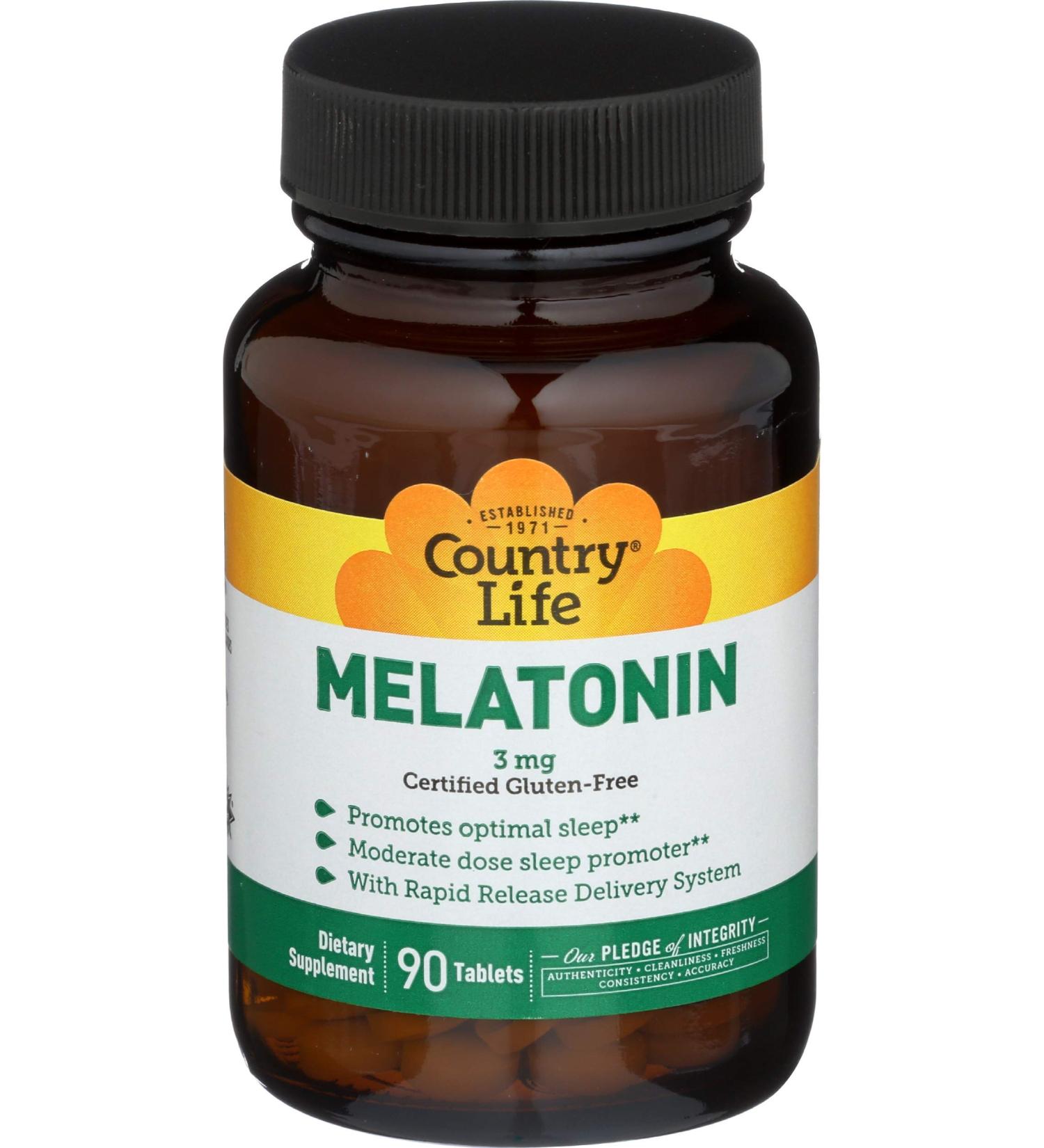 Country Life Melatonin 3 mg - Sleep Support Tablets, 90 Count - Buy Online on GoSupps.com