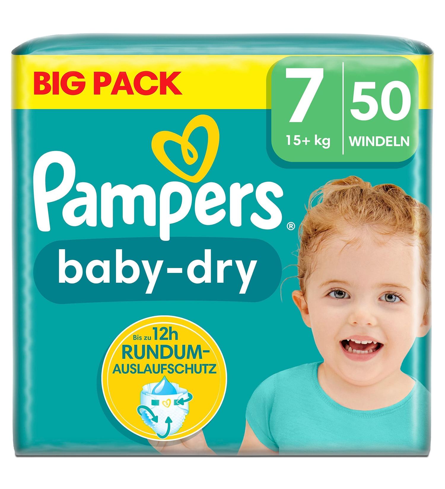 Pampers Baby-Dry Size 7 Nappies (50-Pack) for 15kg+ Babies | International Shipping Available - Buy Online on GoSupps.com