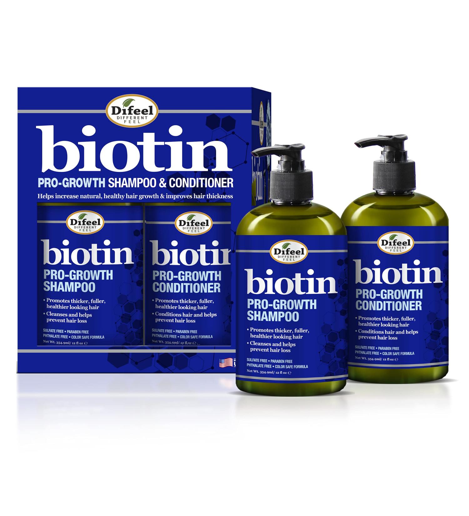 Difeel Pro-Growth Biotin Shampoo & Conditioner 2-PC Gift Set - Sulfate-Free Shampoo & Conditioner for Thinning Hair and Hair Loss - Buy Online on GoSupps.com