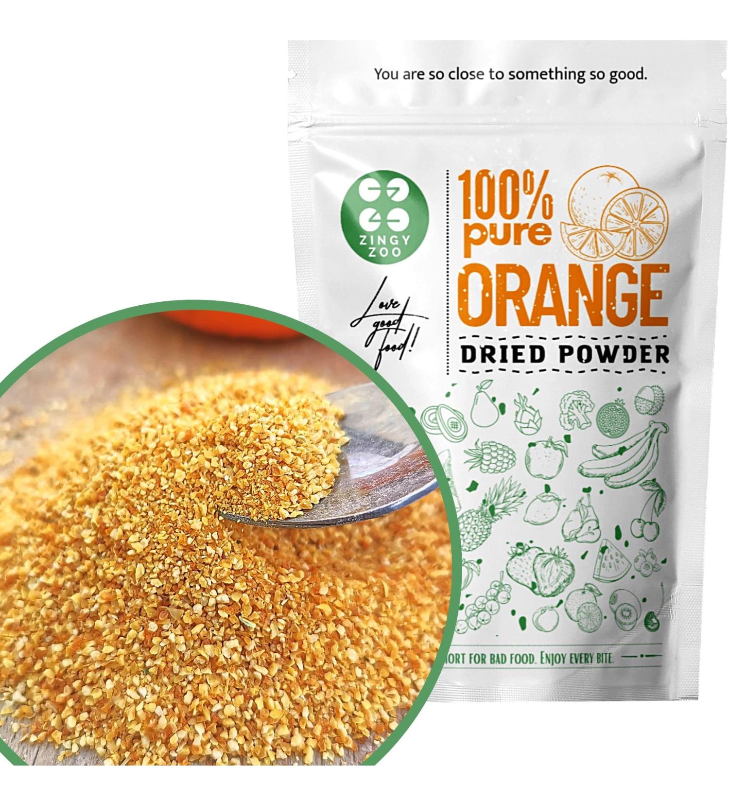 Pure Dried Orange Peel Powder - Coarse Fruit Zest for Cooking & Baking | Perfect for Turkish Tea, Cheesecakes & Smoothies - Buy Online on GoSupps.com