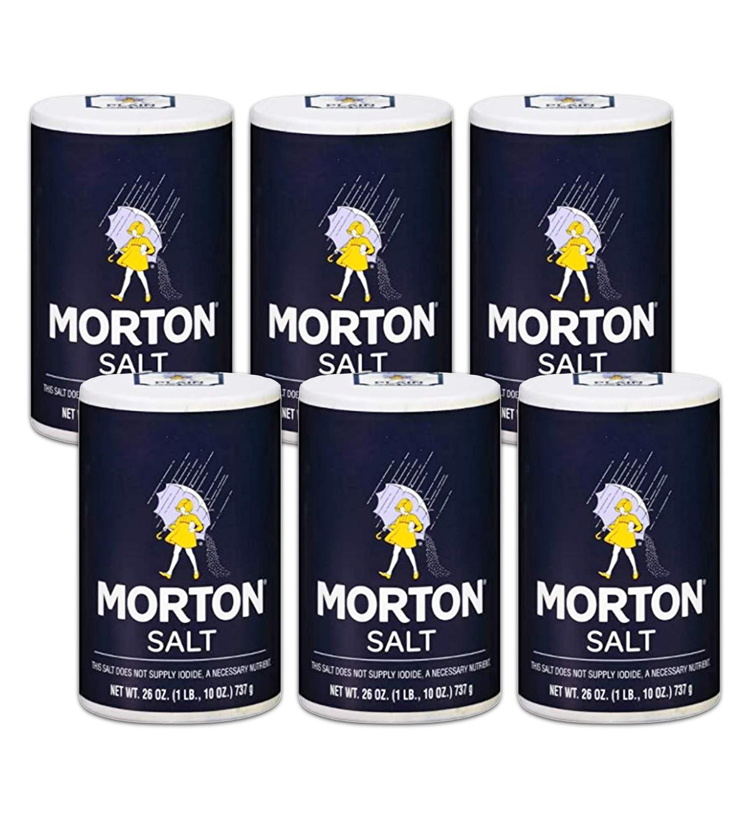 Morton Salt Regular Salt, 26 Oz, (6 pack)