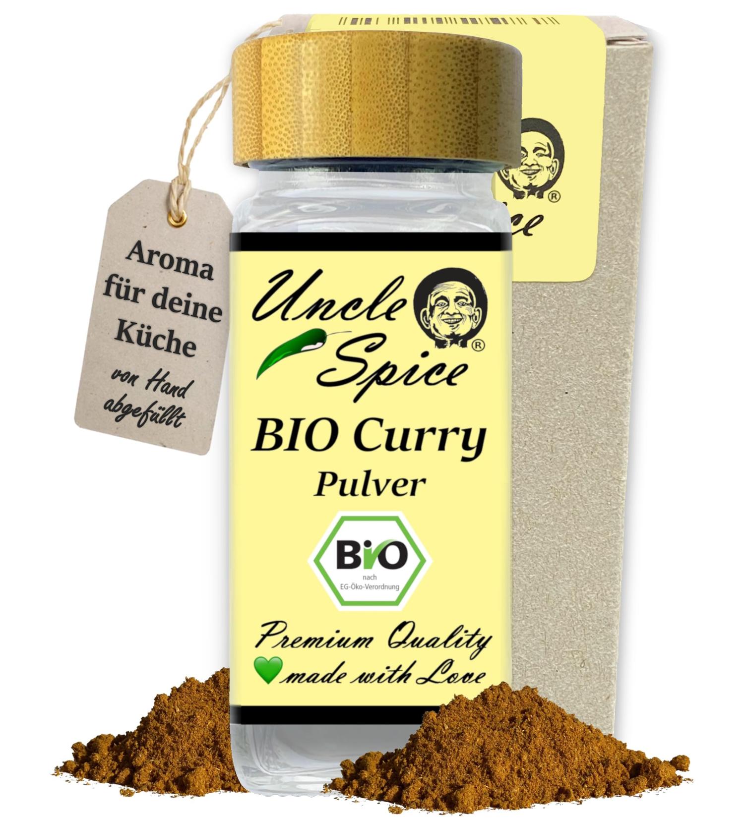 Uncle Spice Bio Curry Powder 45g - Authentic Madras Blend for Sauces & Currywurst | Additive-Free | DE- KO-005 - Buy Online on GoSupps.com