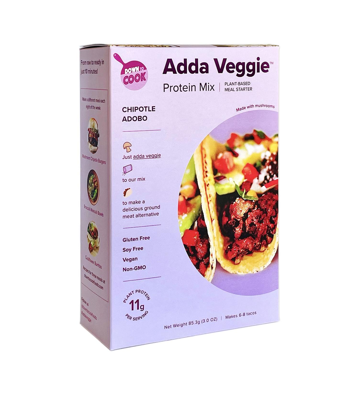 Adda Veggie Plant-Based Ground Meat Alternative - Chipotle Adobo Veggie Burger Mix (1-Pack) | Gluten-Free, Soy-Free, High-Protein - Buy Online on GoSupps.com