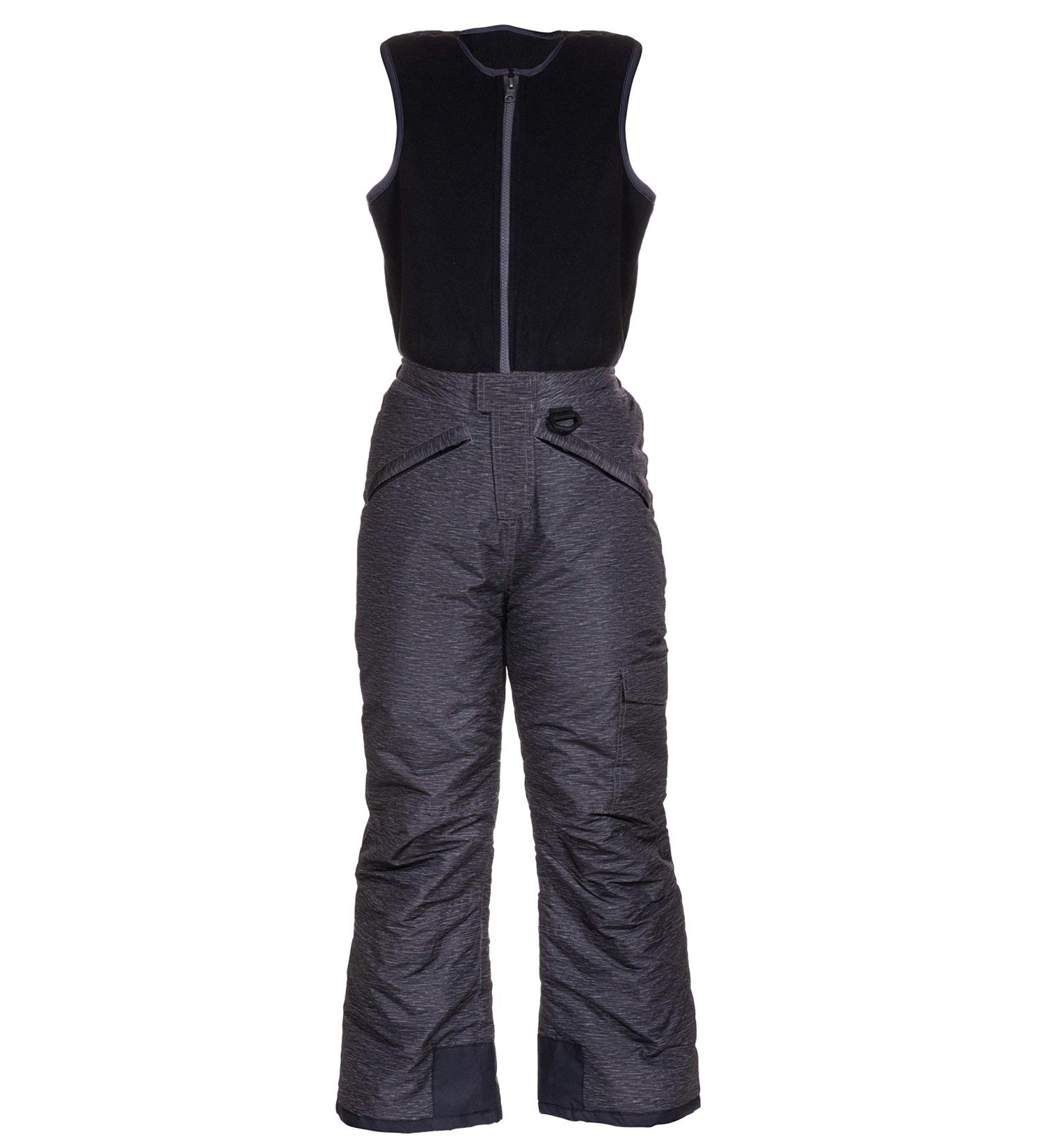 Arctic Quest Insulated Water-Resistant Kids Ski Bib Pants - Black Spacedye - Size 14-16 - Buy Online on GoSupps.com