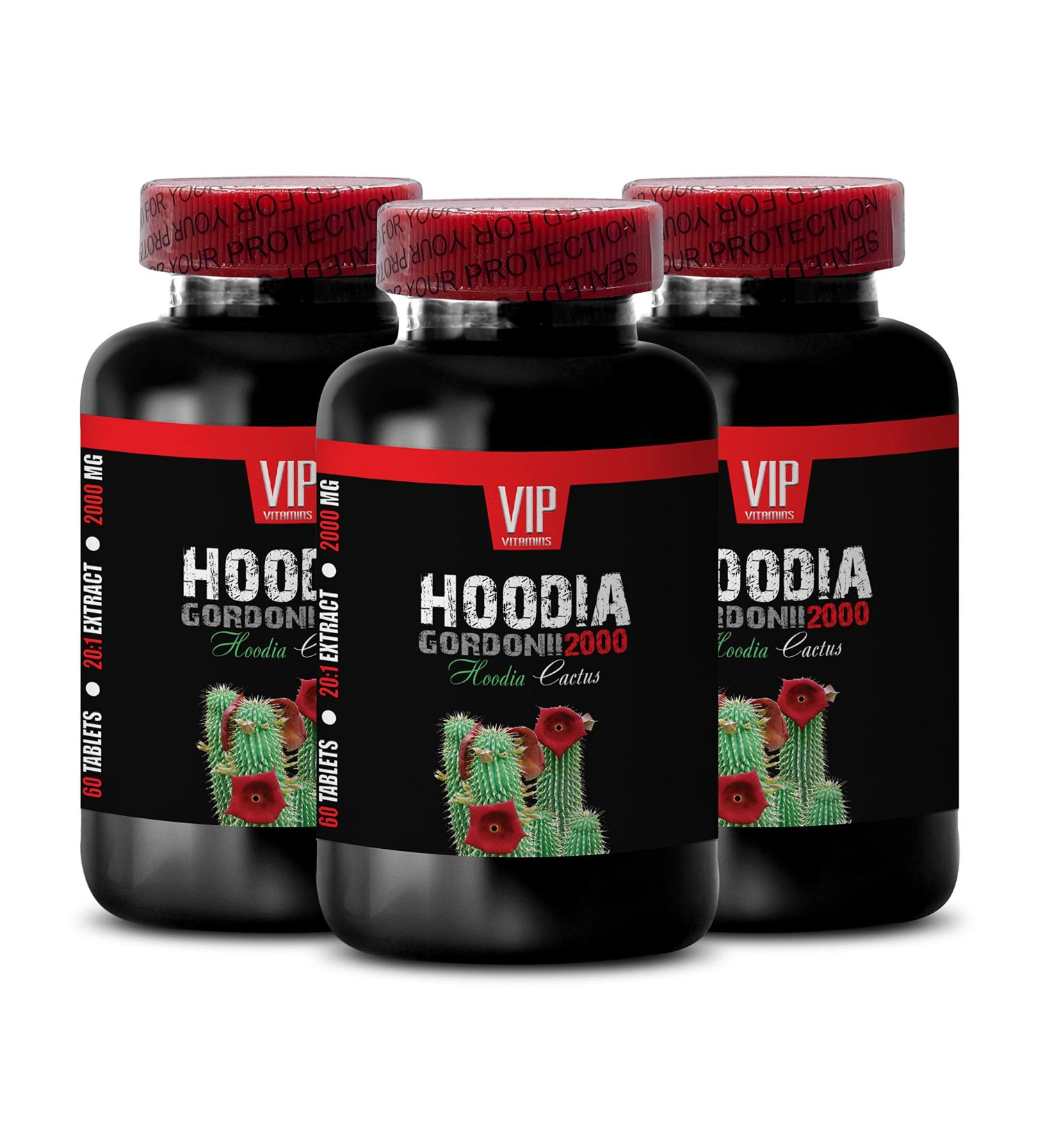 Hoodia Gordonii Extract 2000 20:1 - Digestion Support Supplement - 3 Bottles, 180 Tablets - Buy Online on GoSupps.com