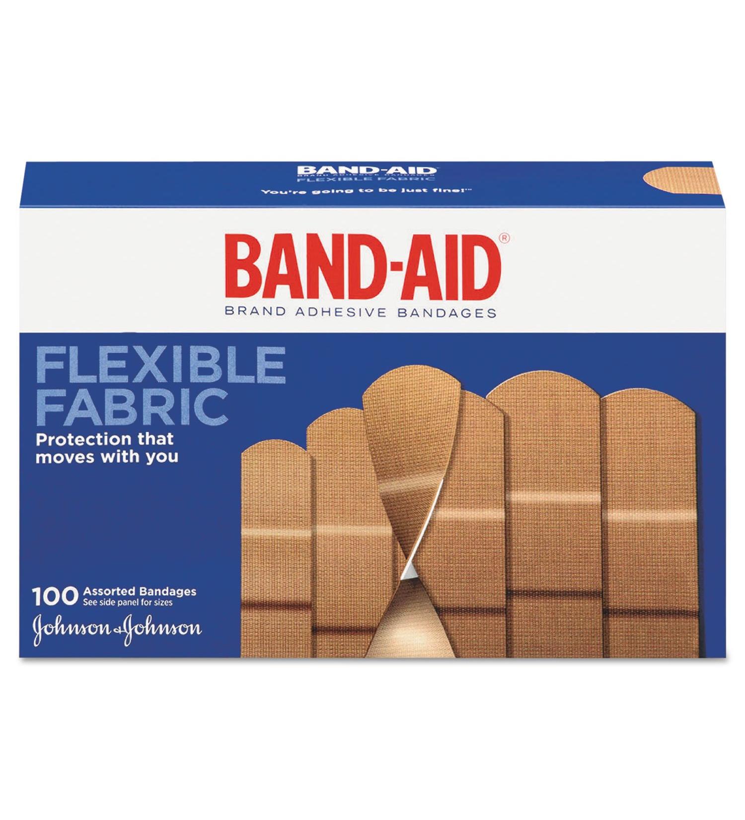 Buy BAND-AID Flexible Fabric Adhesive Bandages - Assorted 100/Box for International Shipping | Durable & Reliable Care - Buy Online on GoSupps.com