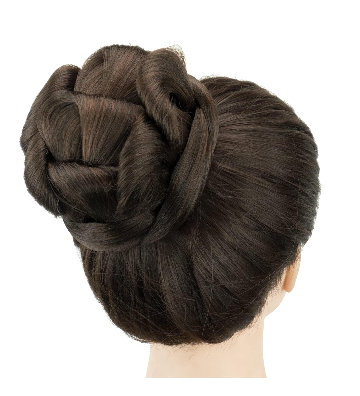 Imissu Braided Chaotic Curly Chignon Hair Tie - Donut Hair Tube Wig for Dancers & Parties (Chocolate Brown) - Buy Online on GoSupps.com