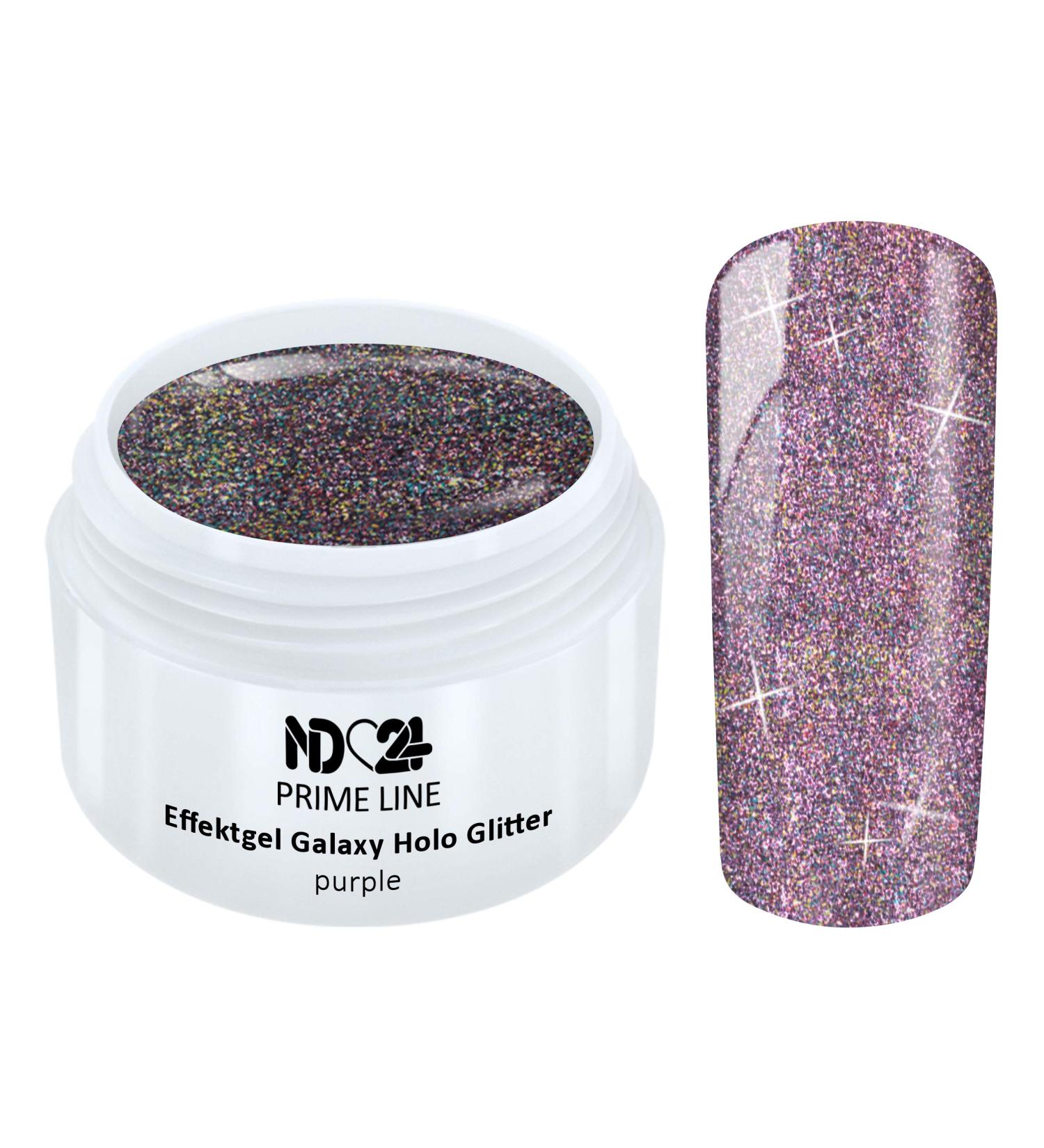 Prime Line - Uv Led Effect Gel Galaxy Holo Glitter Purple - Made in Germany - 5ml