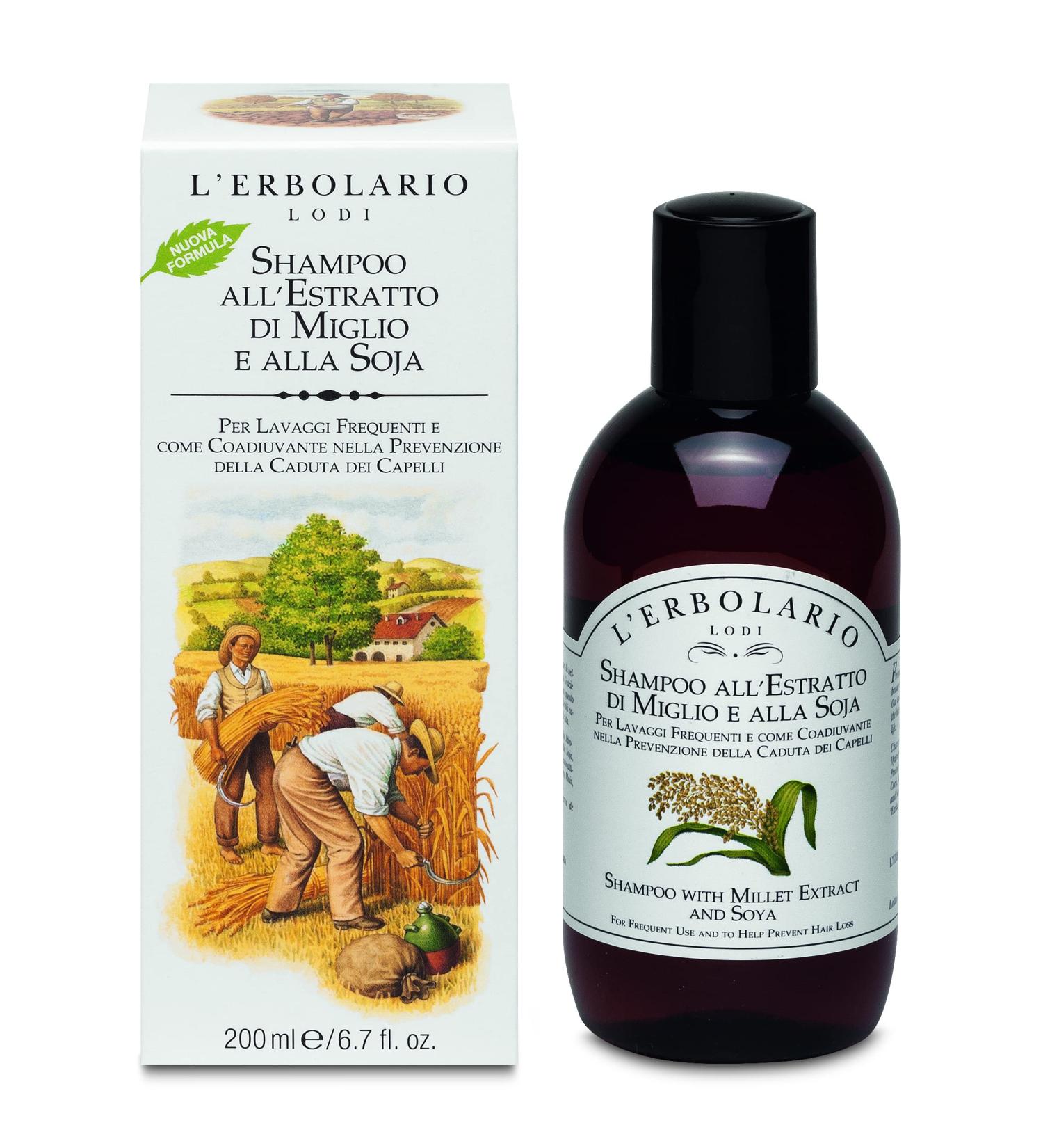 L'Erbolario Shampooing au Millet et Extrait de SOJA 200 ml