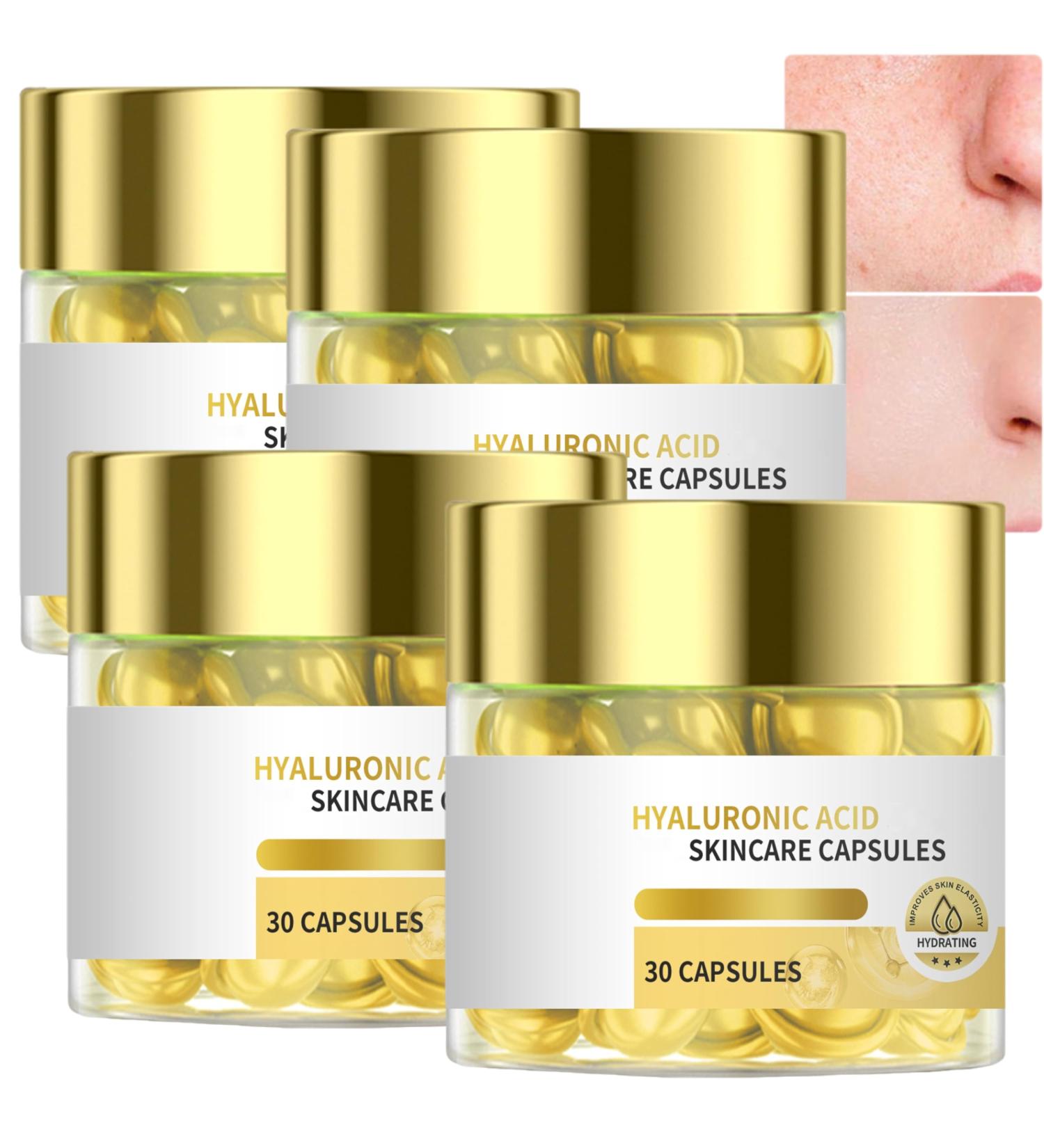  JASUBAI Hyaluronic Acid Capsules for Face Hydrating & Plumping Anti-Aging Serum with Vitamin C Firming & Nourishing Cream Regenerating & Brightening Serum 4 Pack - Buy Online on GoSupps.com