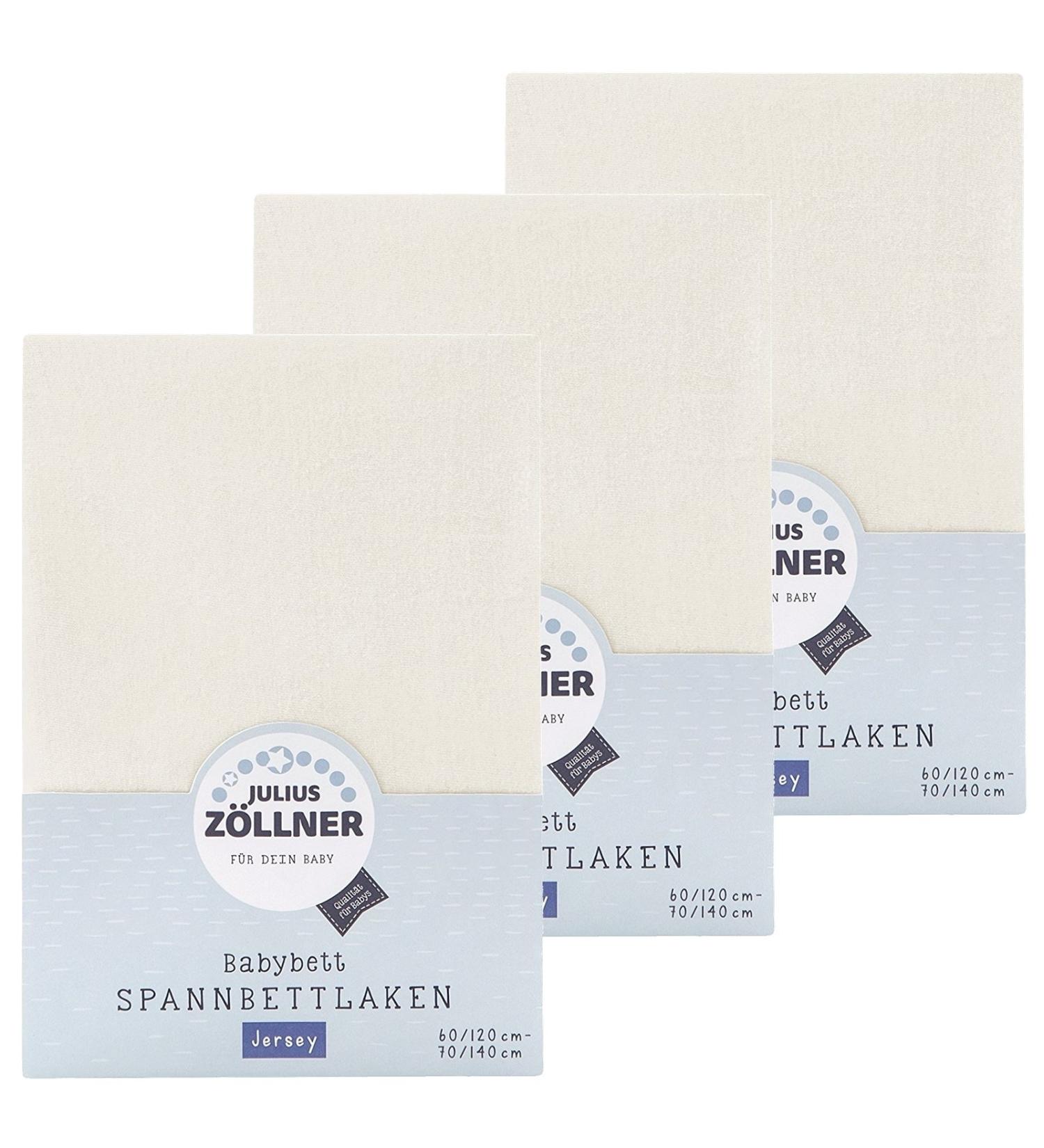 Buy Julius Zllner Fitted Sheet Jersey 70x140/60x120 Ecru - Pack of 3 | International Shipping Available - Buy Online on GoSupps.com