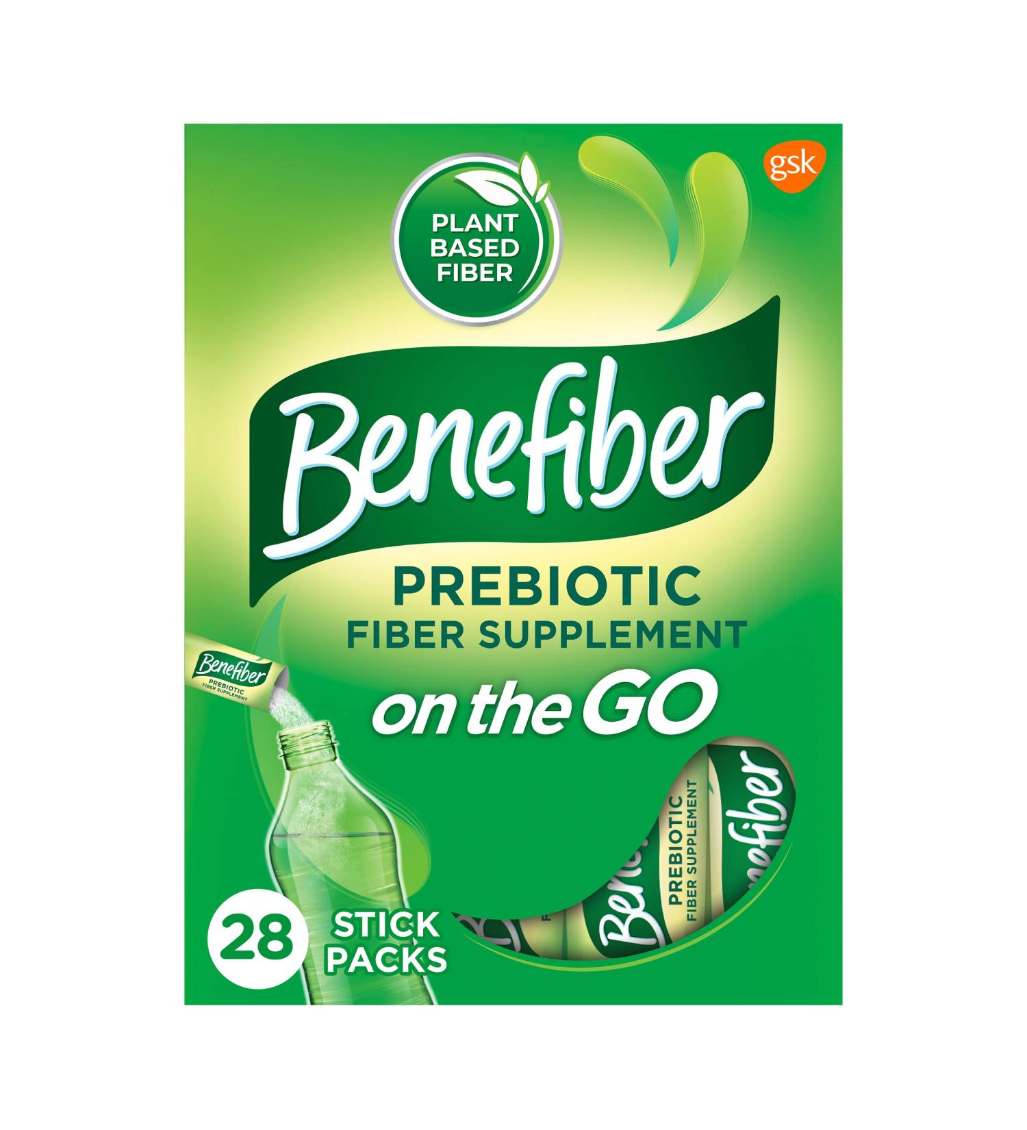 Benefiber On The Go Prebiotic Fiber Supplement Powder - 28 Sticks | Digestive Health & Gut Support - Buy Online on GoSupps.com