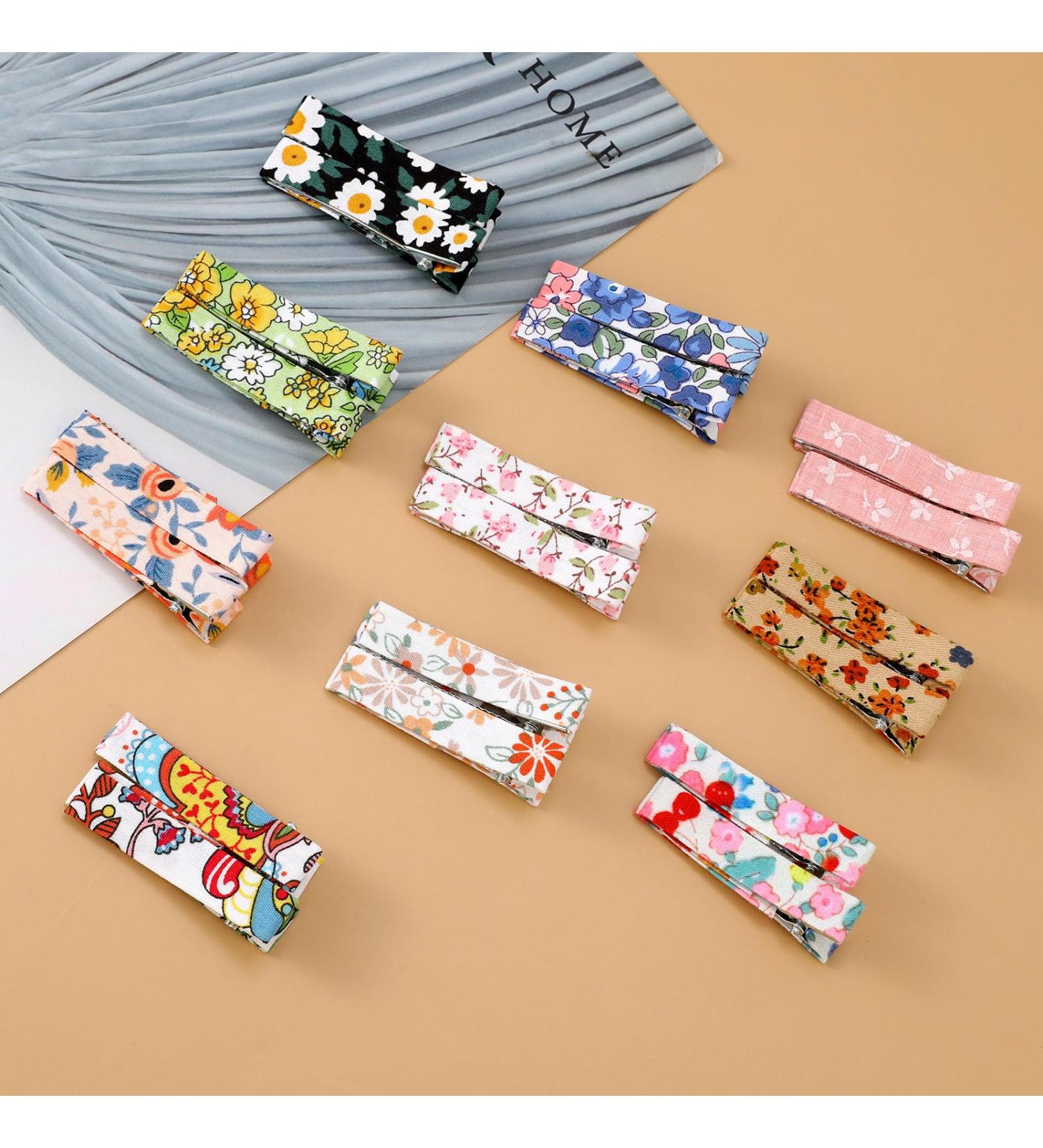 Lusofie 20Pcs Floral Print Baby Hair Clips - Non-Slip Toddler Barrettes for Girls | Hair Accessories for Fine Hair Kids - Buy Online on GoSupps.com