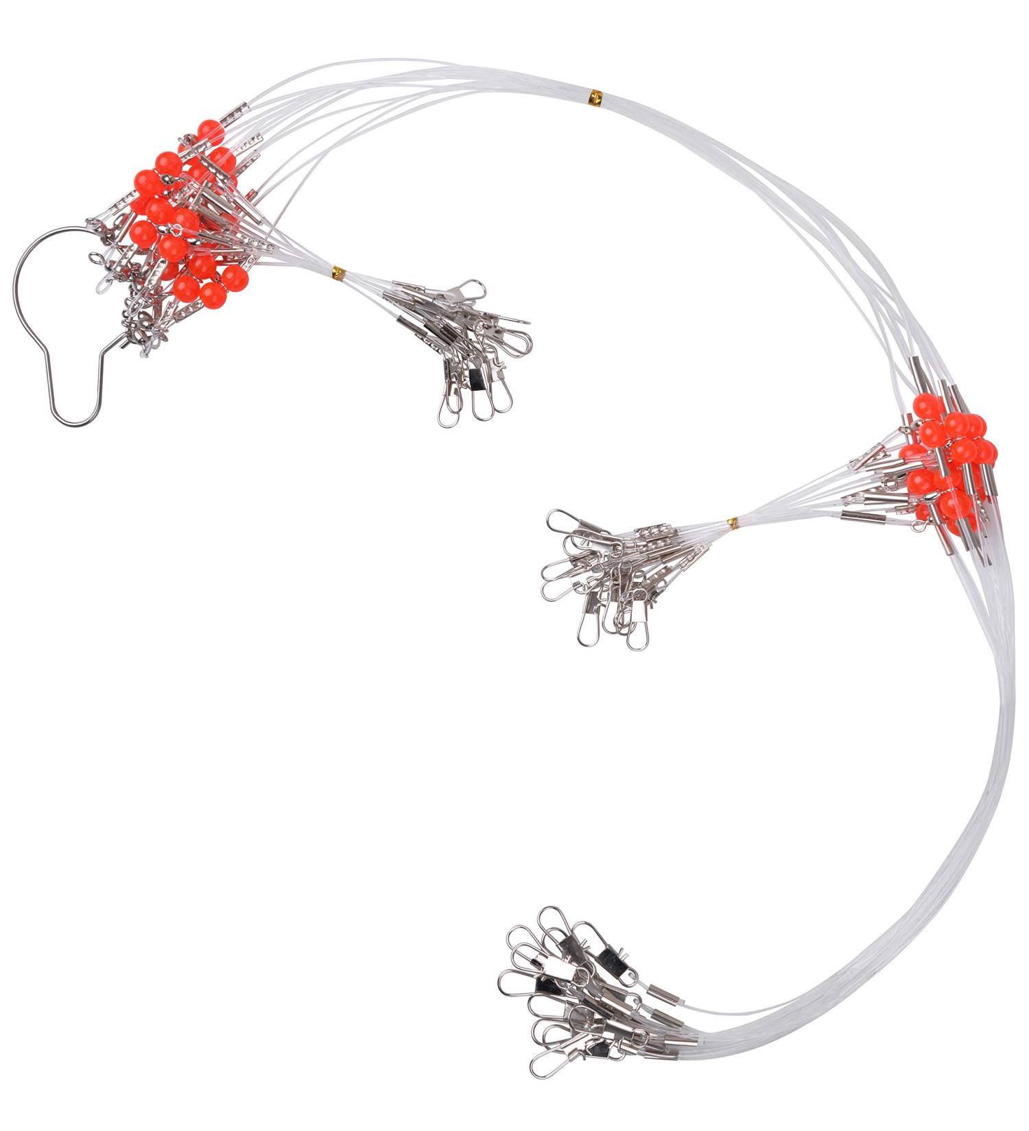 Clear Nylon Fishing Wire Leaders Rigs - Saltwater Tackle with Swivel Snaps - 12pcs - Buy Online on GoSupps.com