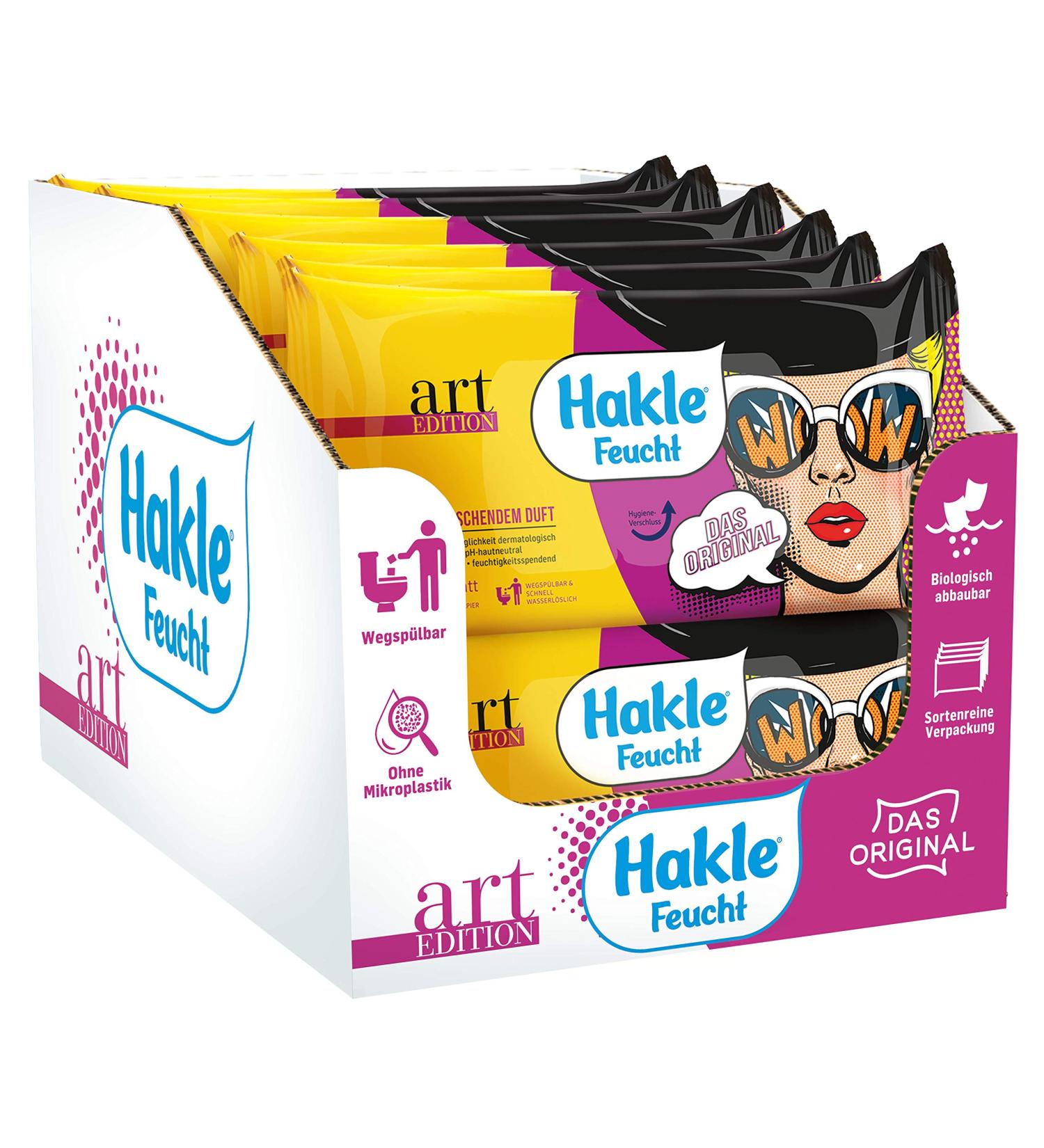 Hakle Damp Design Special Edition - 12-Pack Moist Toilet Paper | Nourishing & Skin-Friendly Wet Wipes - Buy Online on GoSupps.com