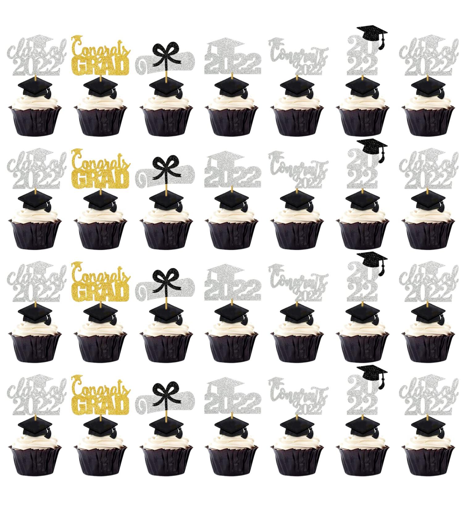 4XD-gold grad cupcake topper-silver - Buy Online on GoSupps.com
