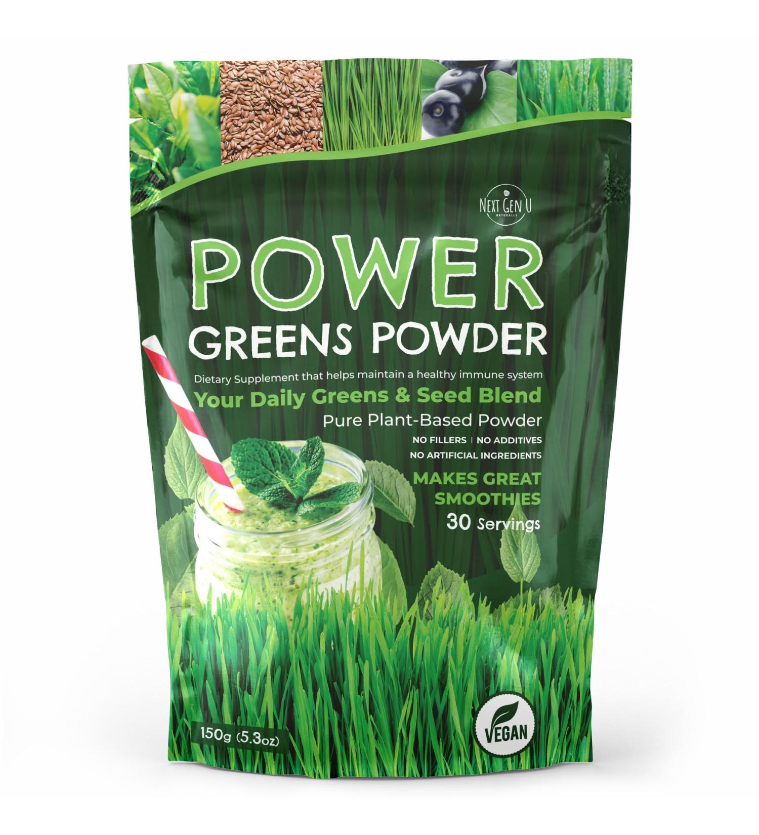 NGU Super Greens Powder 150g: Vegan Clean Detox Superfood | Antioxidant Immune Support Supplement with Vitamin C, A, Calcium & Potassium - Buy Online on GoSupps.com