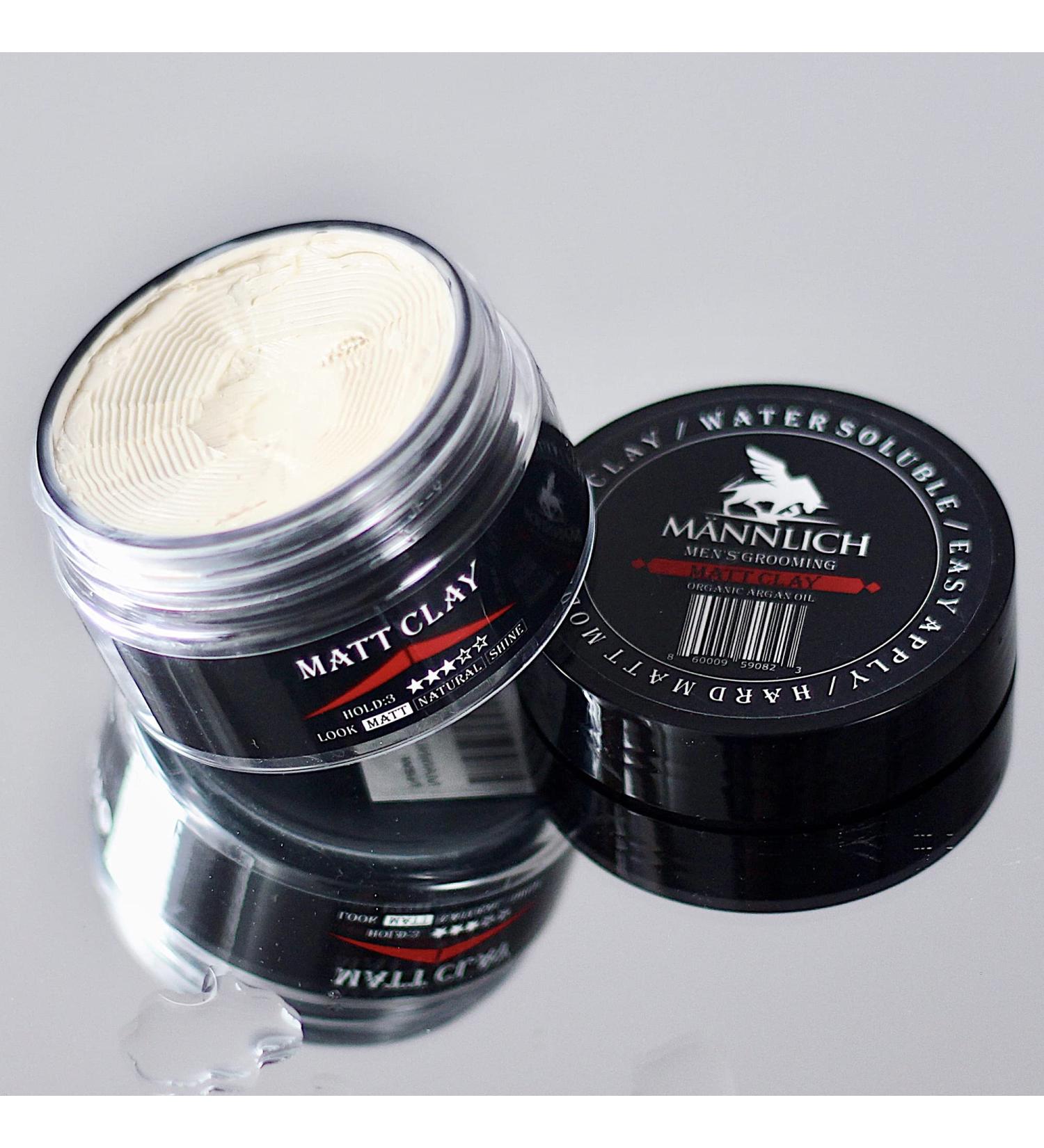 MANNLICH Hair Styling Clay - Long-Lasting Hold & Lite Finish Pomade for Men - Ideal for Short/Medium Thin/Thick Hair - Easy to Wash Out - 2.4 fl.oz (Matt Clay) - Buy Online on GoSupps.com