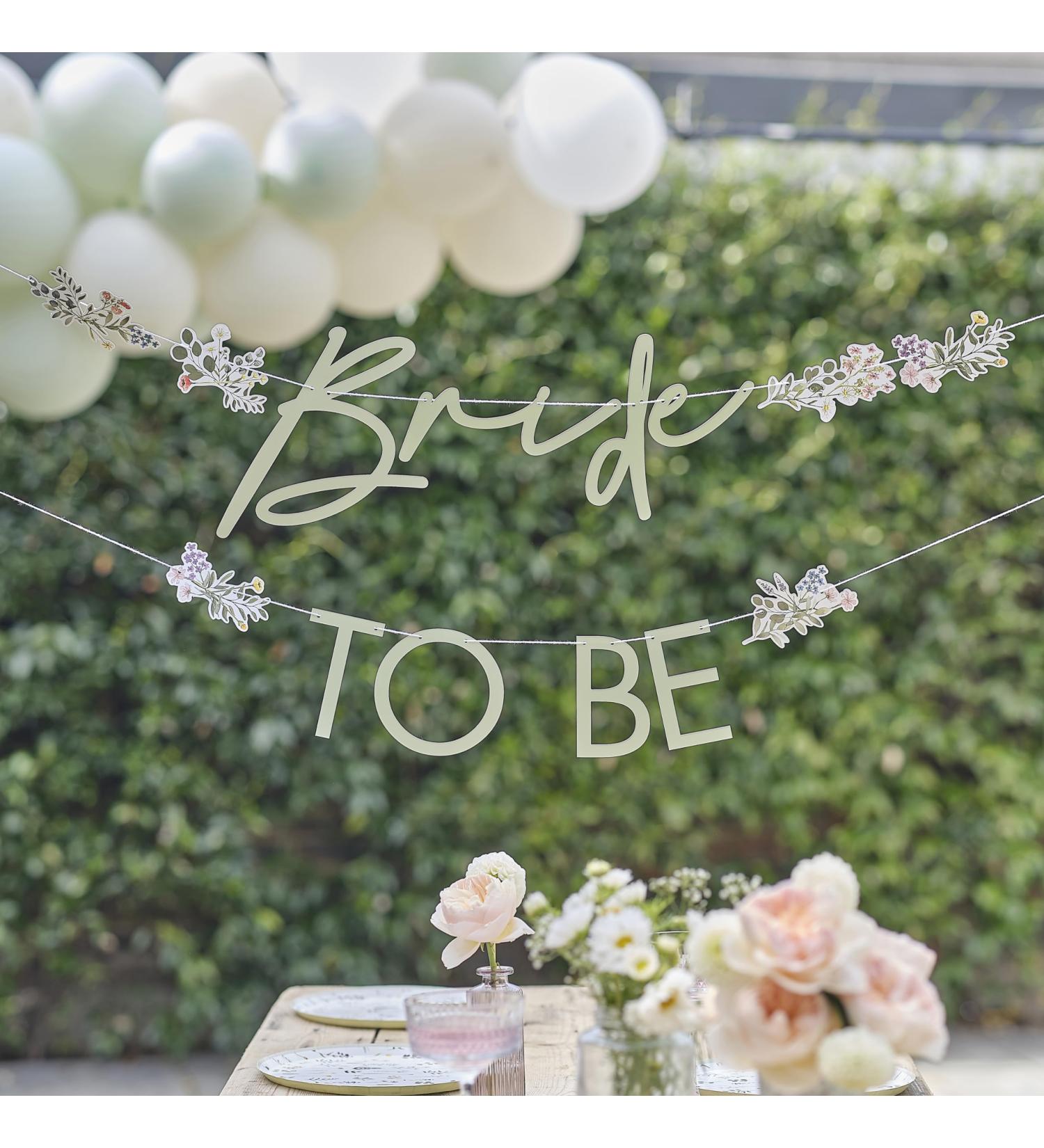 Ginger Ray Bride to Be Letter Banner - 1.5m Bunting & Hanging Garland for Hen Party | International Shipping Available - Buy Online on GoSupps.com
