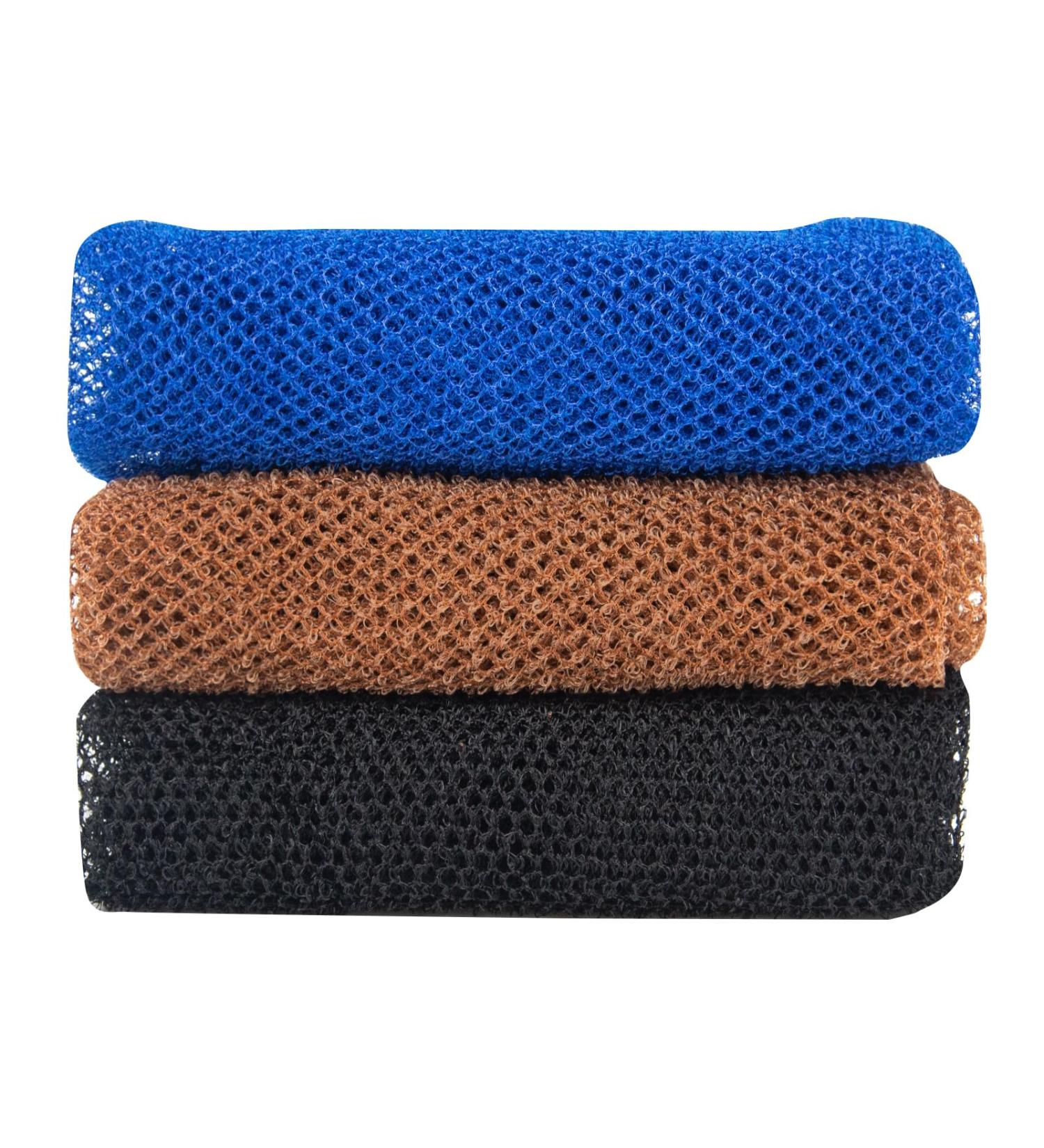 3 Pcs African Exfoliating Net African Net Sponge 80x30cm Long African Shower Sponge Body Sponge Exfoliating Sponge for Men and Women Deep Cleaning(Black Blue Coffee) - Buy Online on GoSupps.com