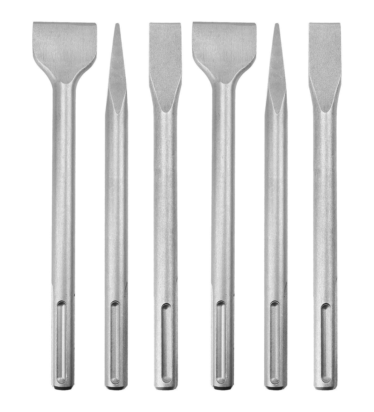 6-Piece SDS Max Chisel Set  CertBuy Concrete Drill Bit Set Rotary Hammer Bits Chisel Set Including Point Chisel  Flat Chisel and Scaling Chisel - Buy Online on GoSupps.com